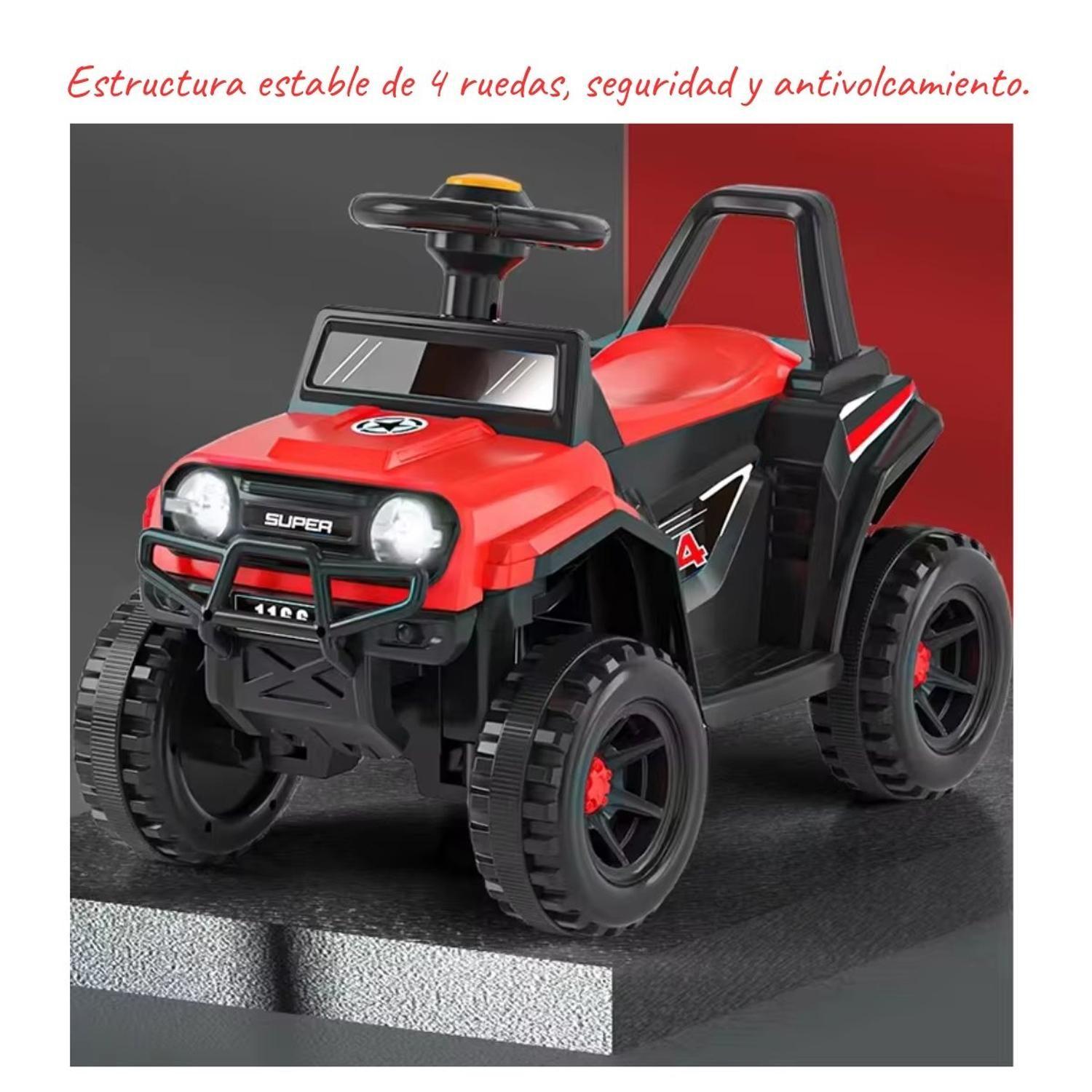 Moto Electrica Bateria Jeep Niño Luces Y Sonido 1166 Rojo-4