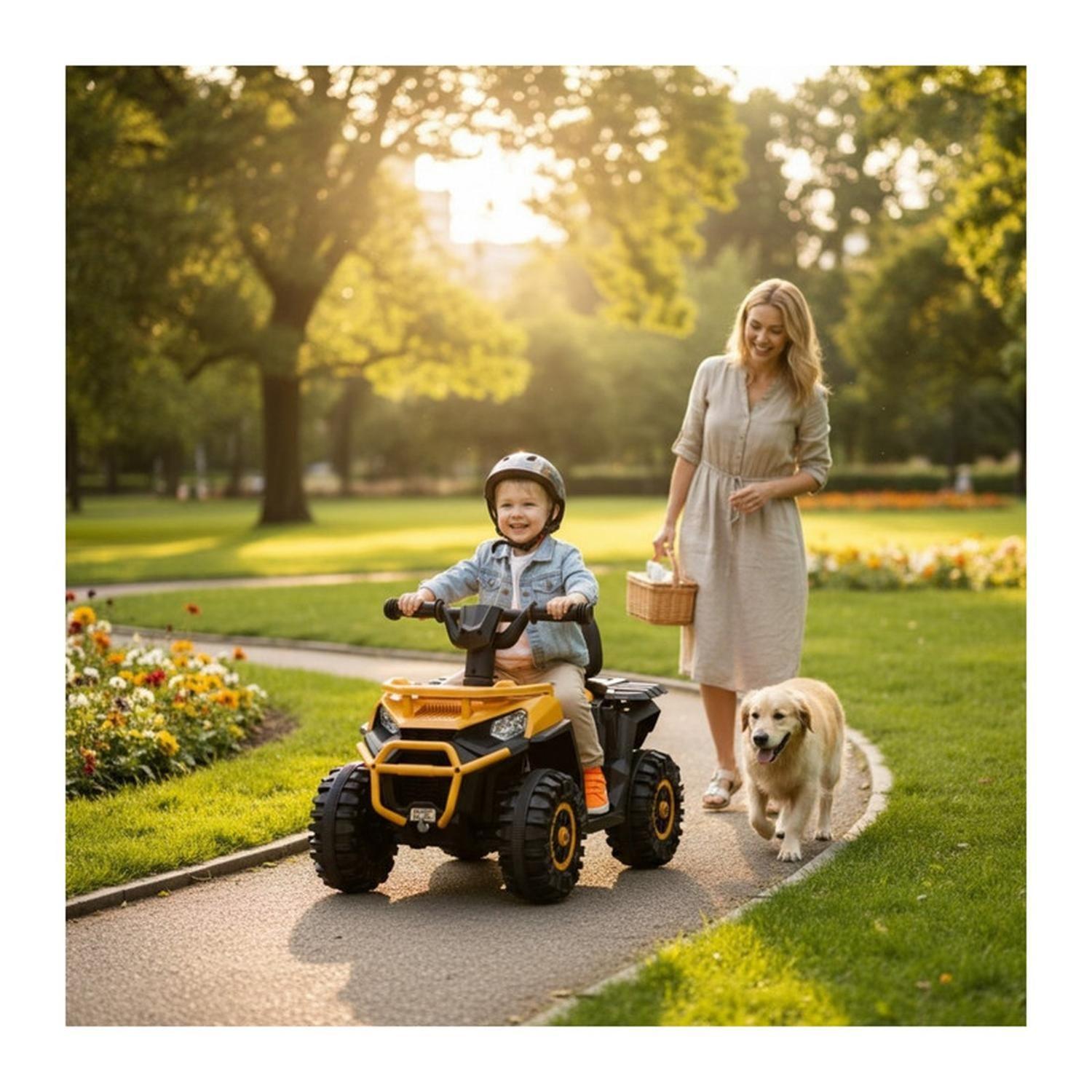 Auto Eléctrico Infantil Moto Thunder Batería Amarilla-2