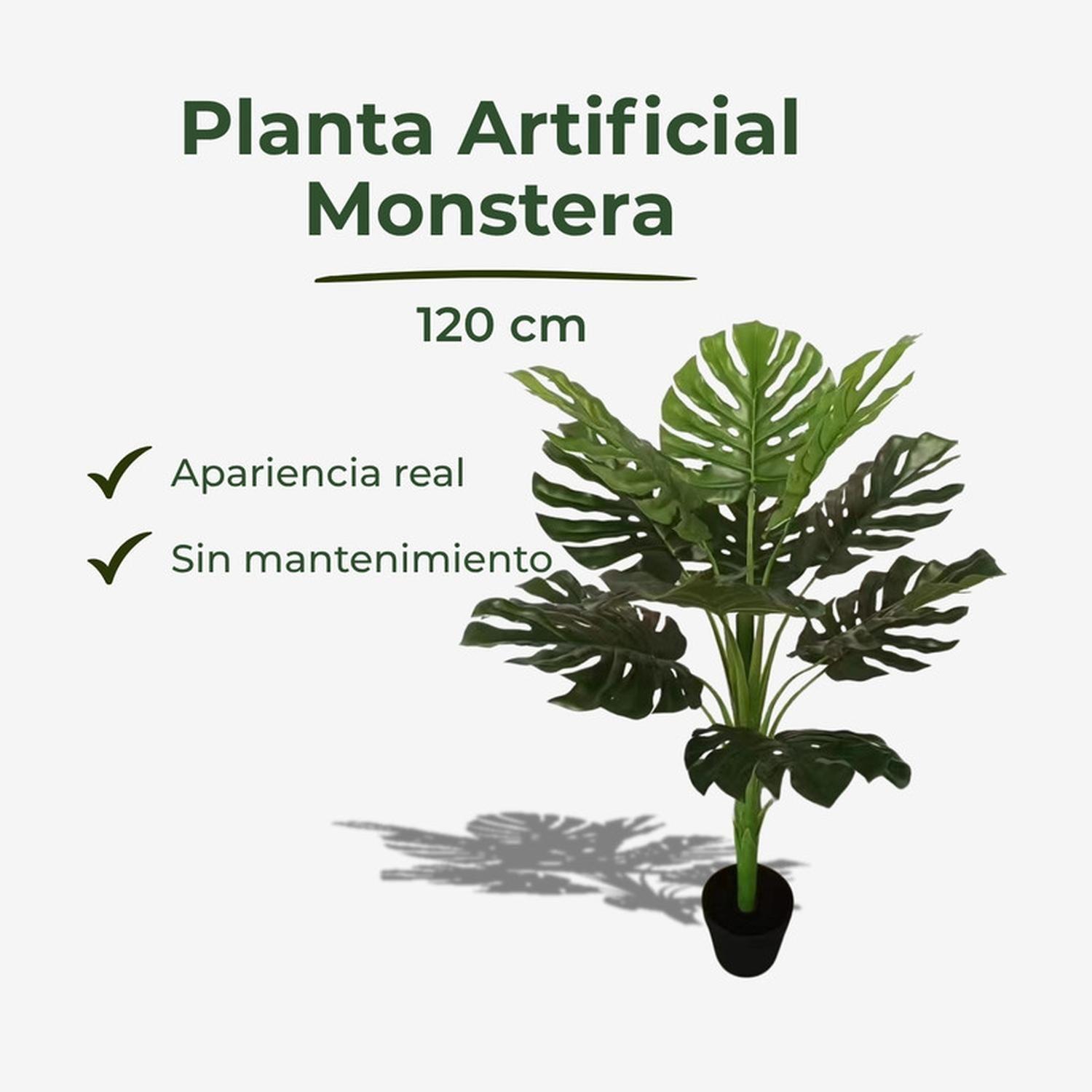 Planta Artificial Monstera Hoja Grande 120 cm-2