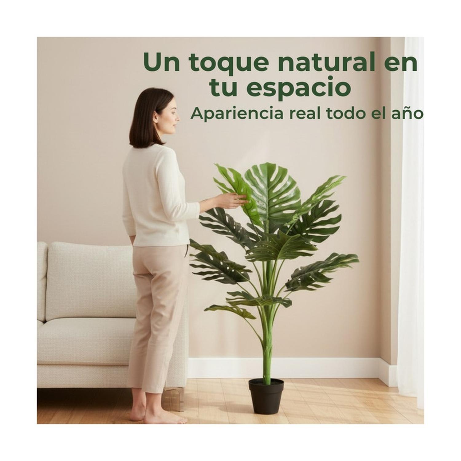 Planta Artificial Monstera Hoja Grande 120 cm-5