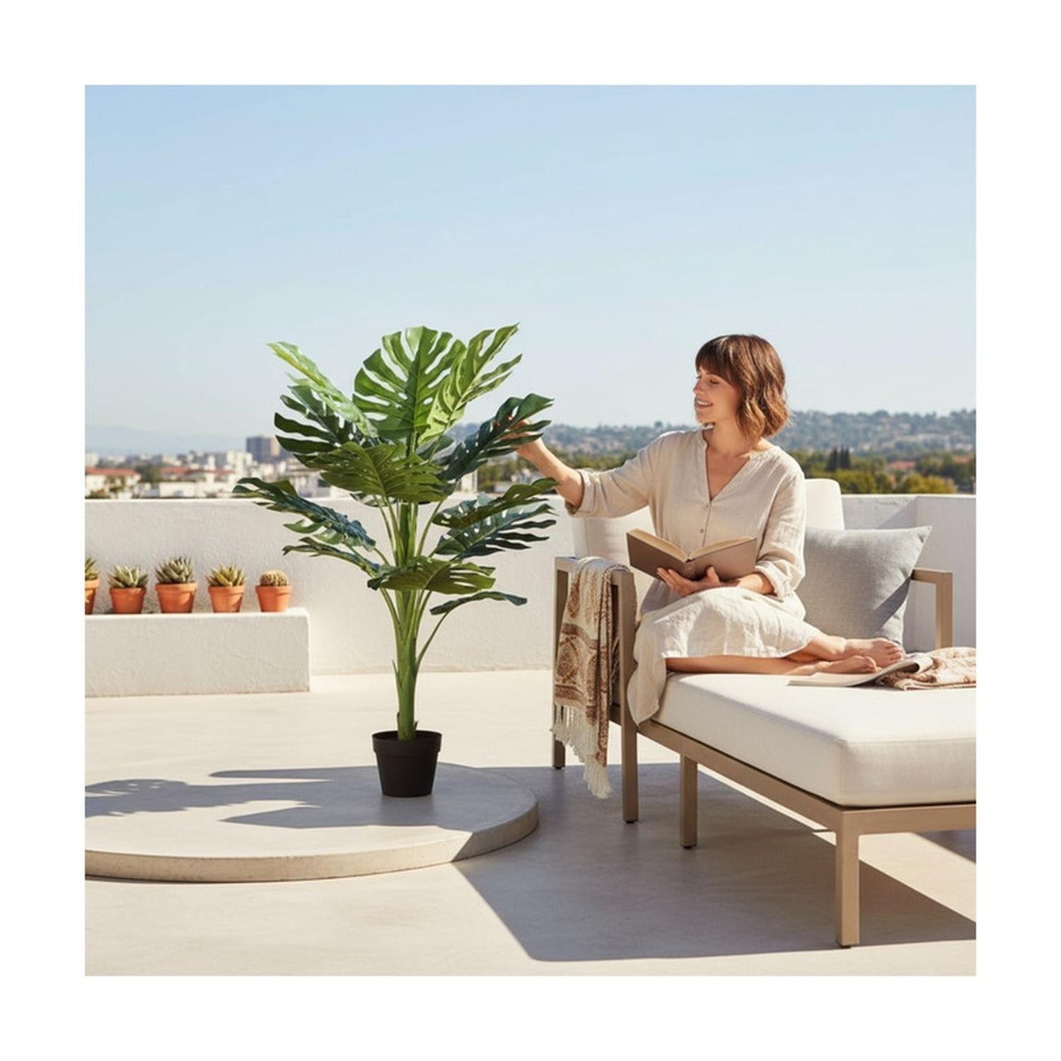 Planta Artificial Monstera Hoja Grande 120 cm-6