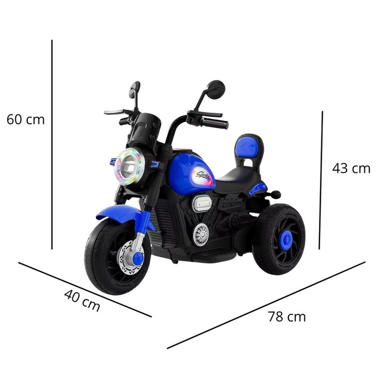 Auto Electrico Moto Juguete Infantil A bateria 518 Azul-5