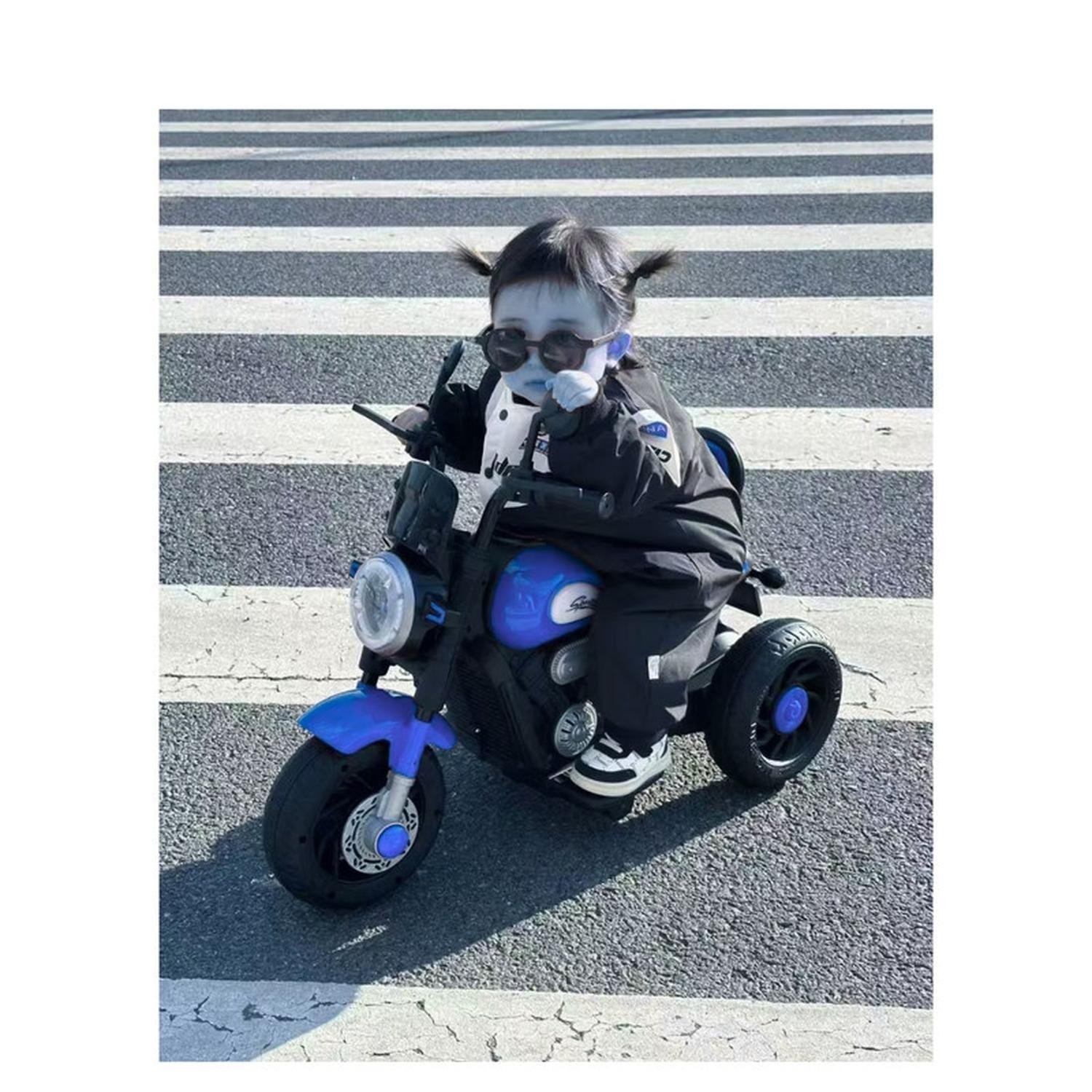 Auto Electrico Moto Juguete Infantil A bateria 518 Azul-7