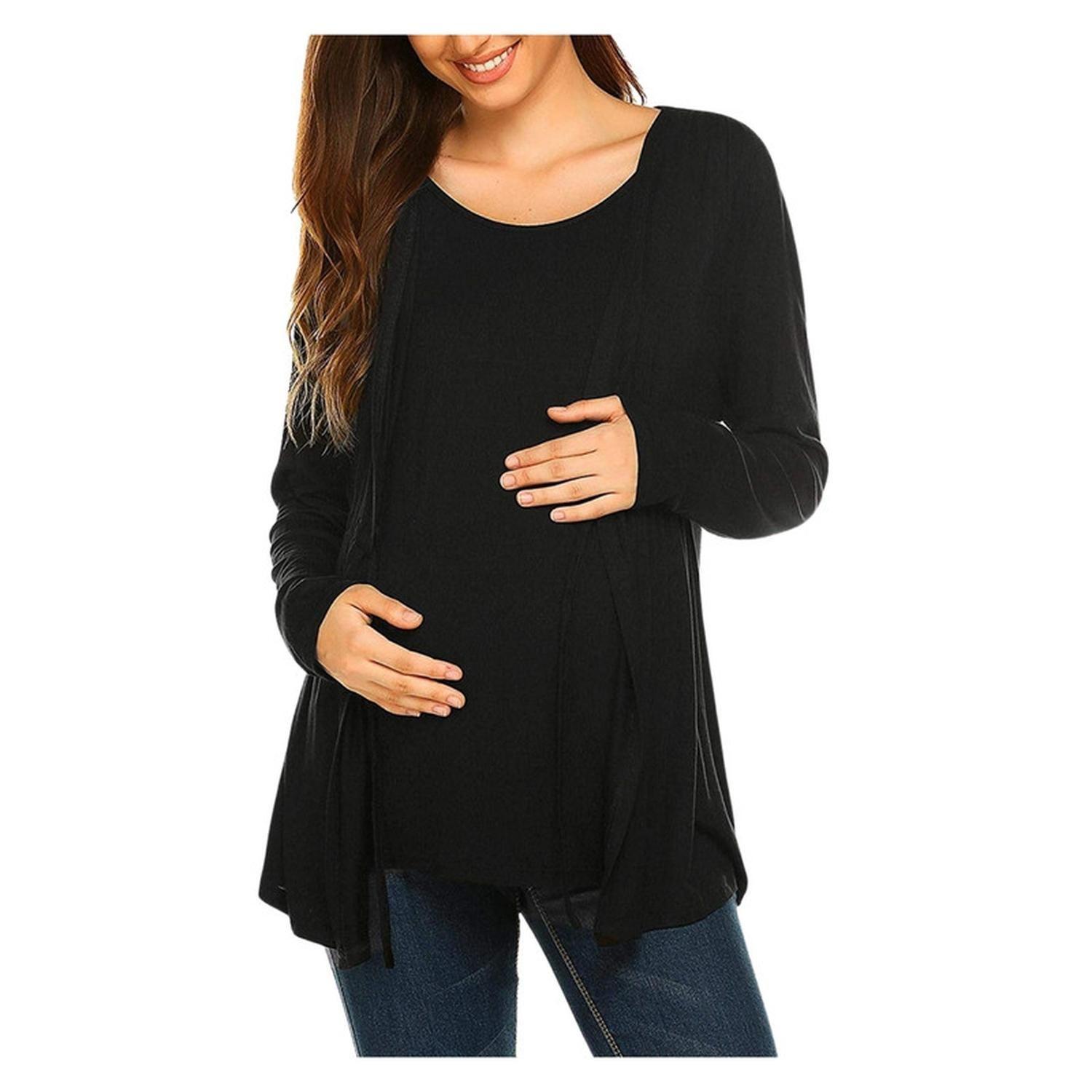 Polera Lactancia Maternidad Manga Larga Vero Negro-4