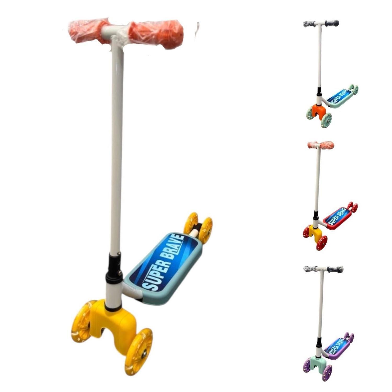 Scooter Infantil 4 Ruedas Ajustable Niño Estable Celeste-7