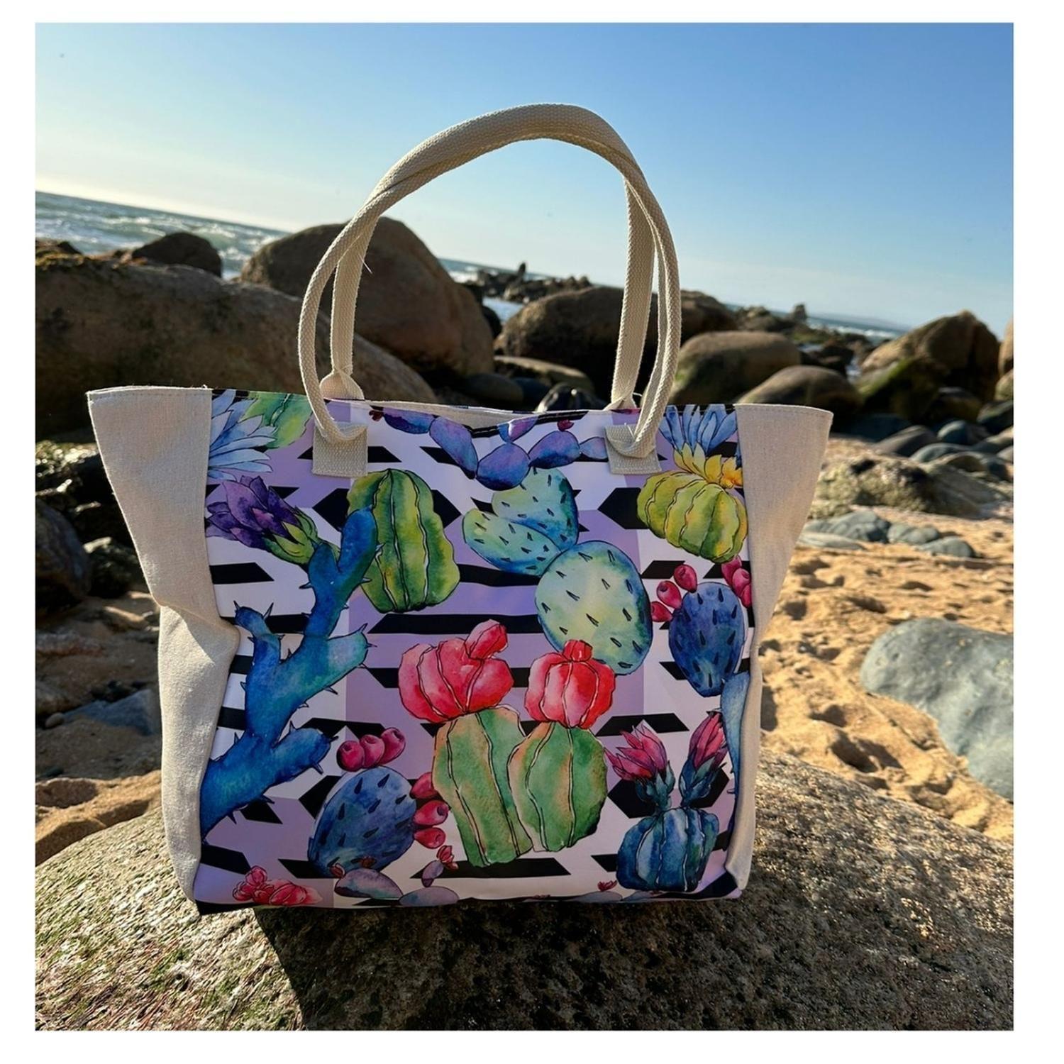 Bolso Playa Coral Con Cierre Fuelle Grande-2