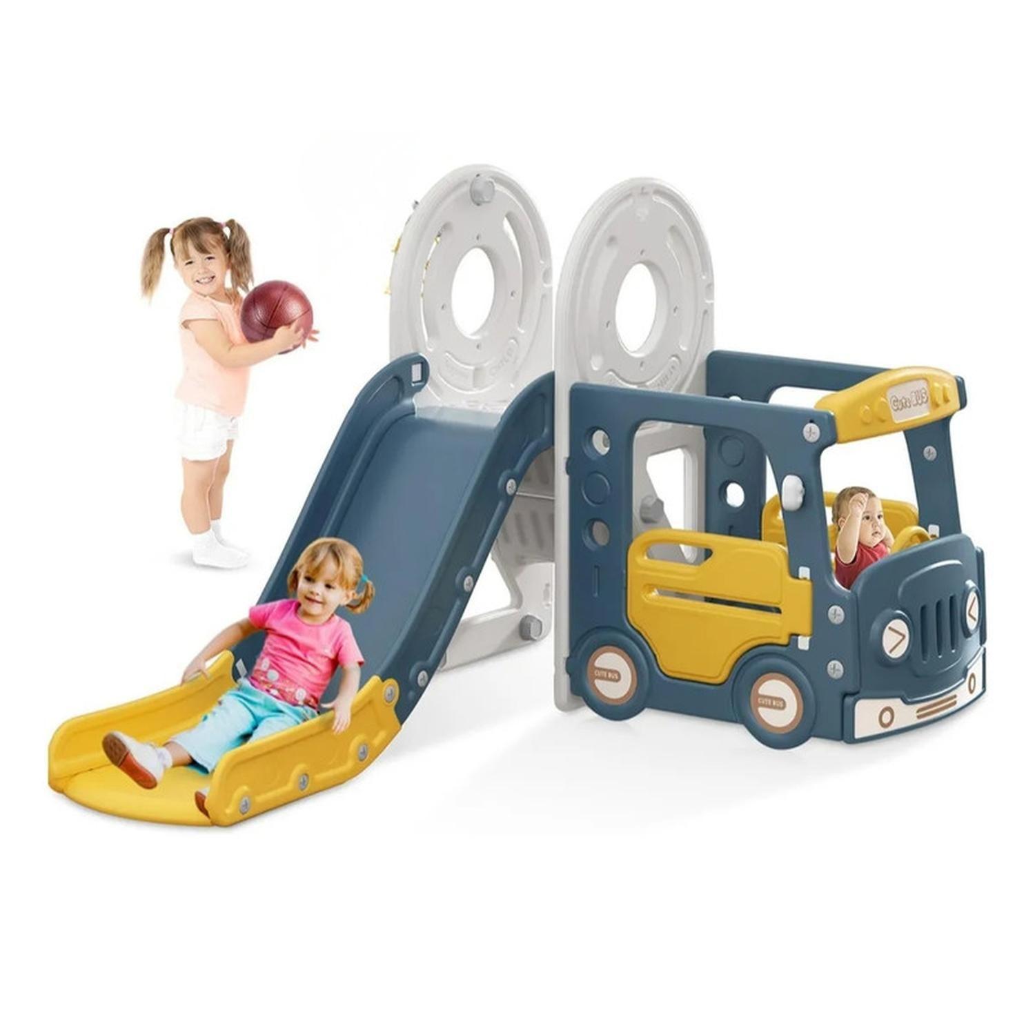 Juego Resbalin Tobogan Casa Club De Juegos Smile Bus-2