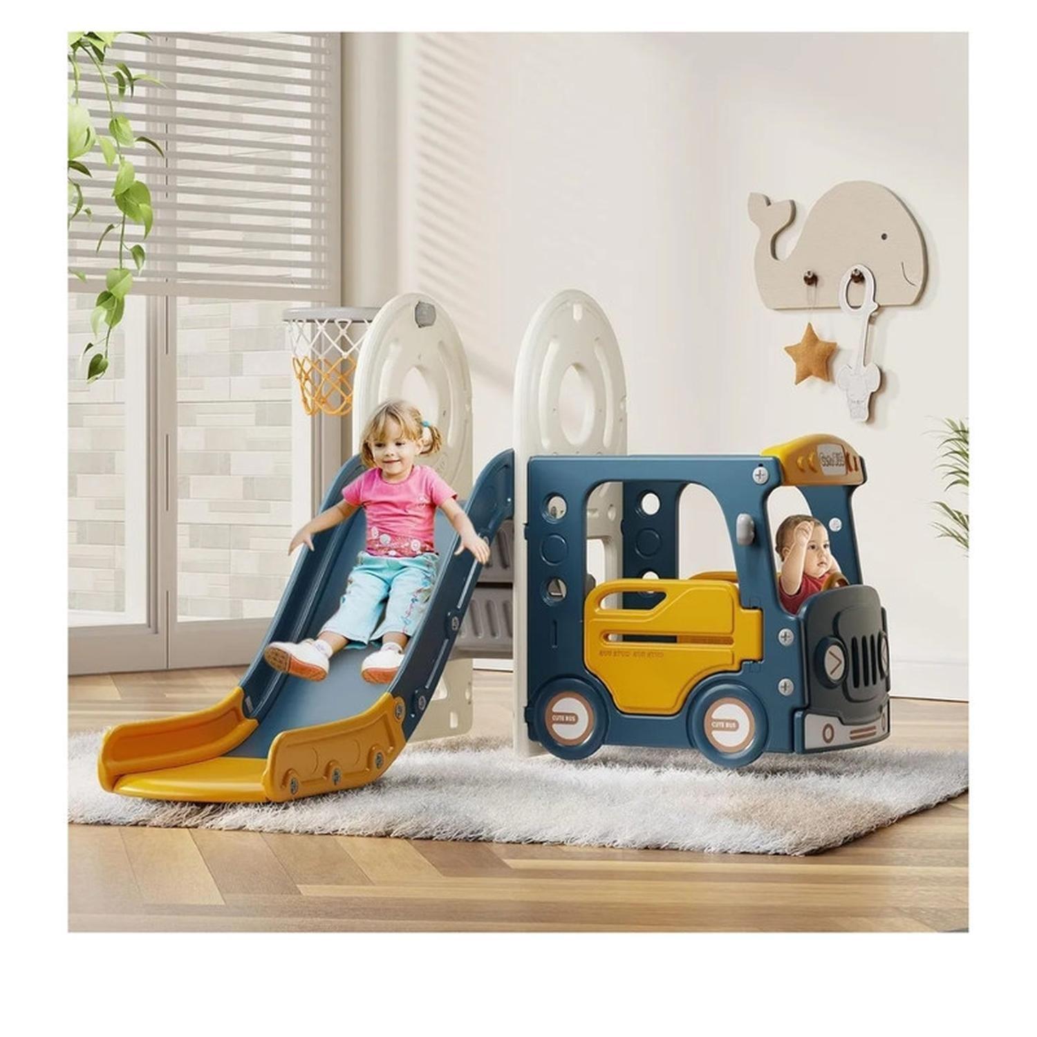 Juego Resbalin Tobogan Casa Club De Juegos Smile Bus-3