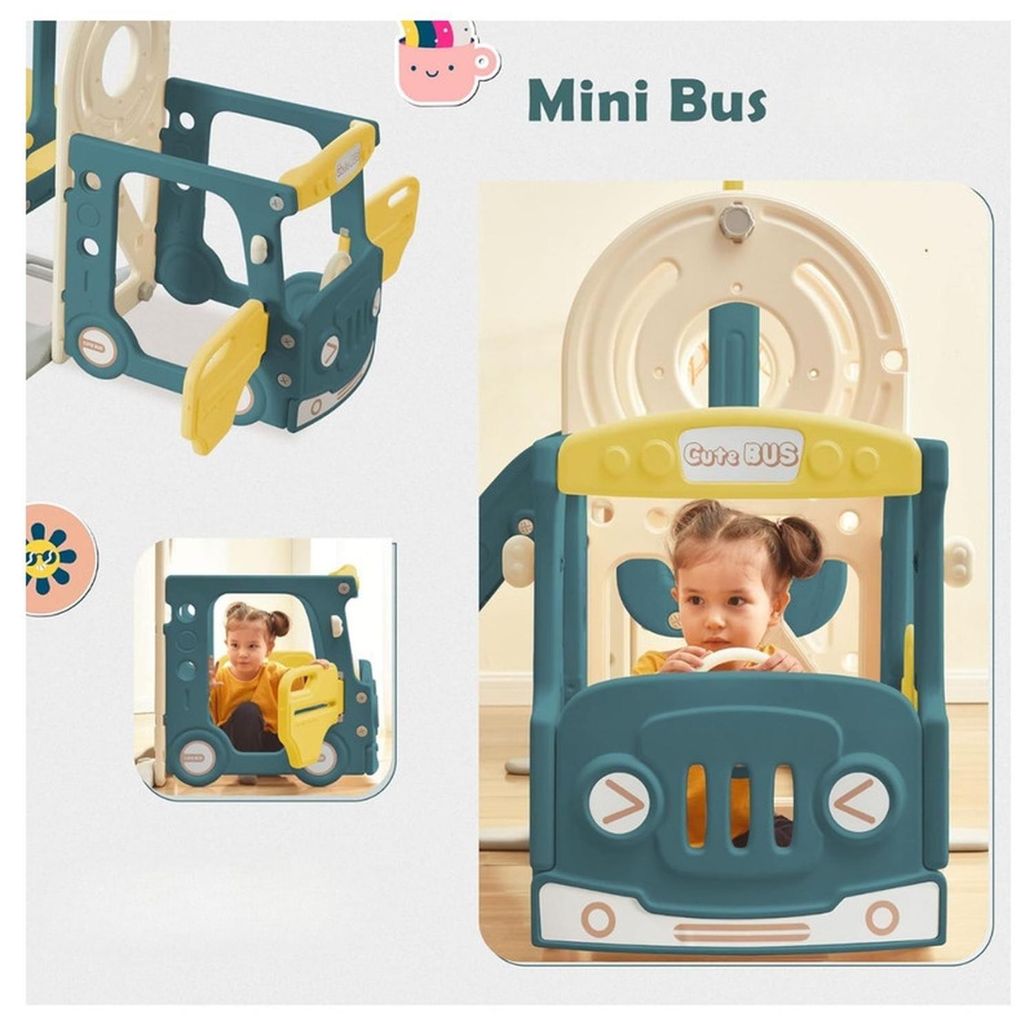 Juego Resbalin Tobogan Casa Club De Juegos Smile Bus-6