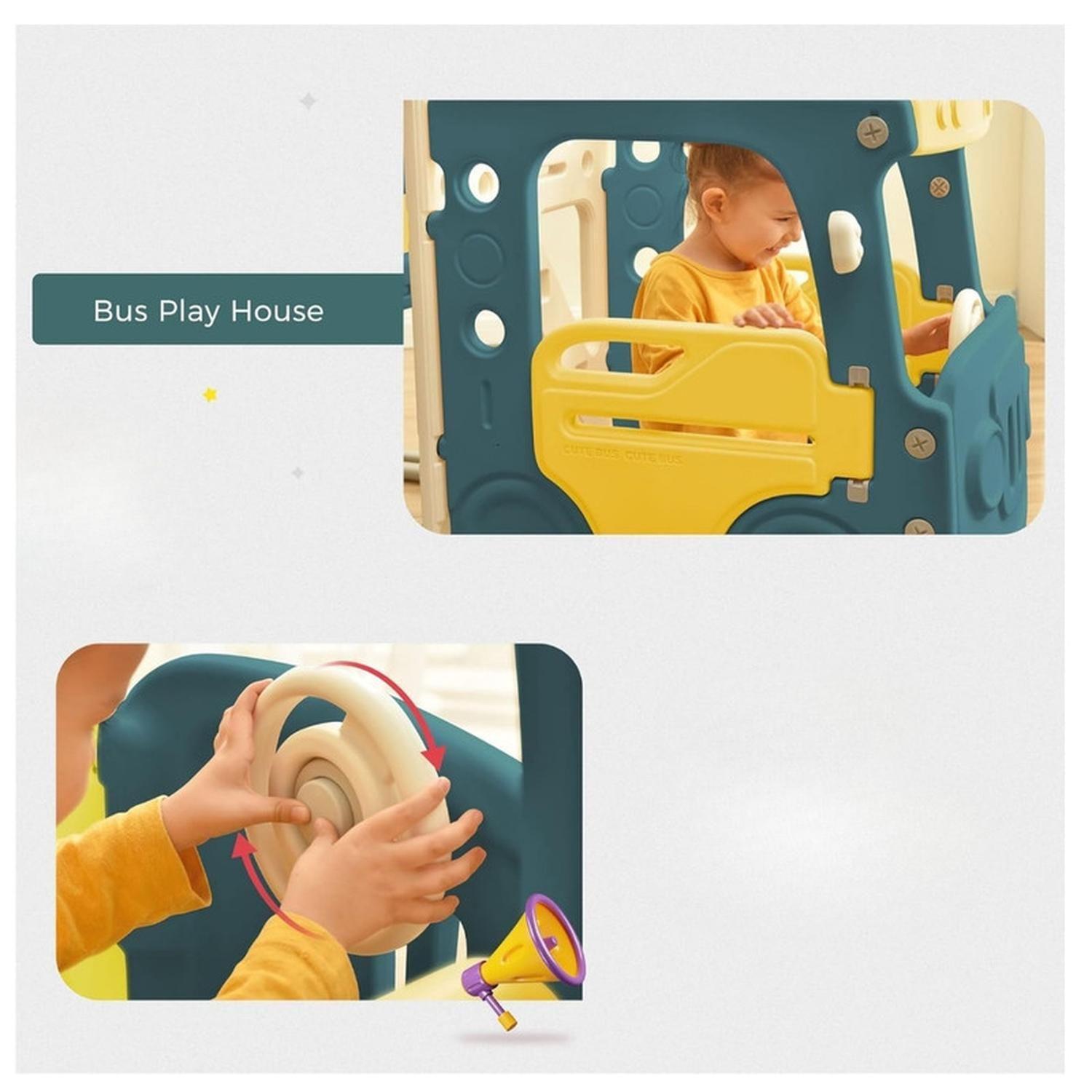 Juego Resbalin Tobogan Casa Club De Juegos Smile Bus-7