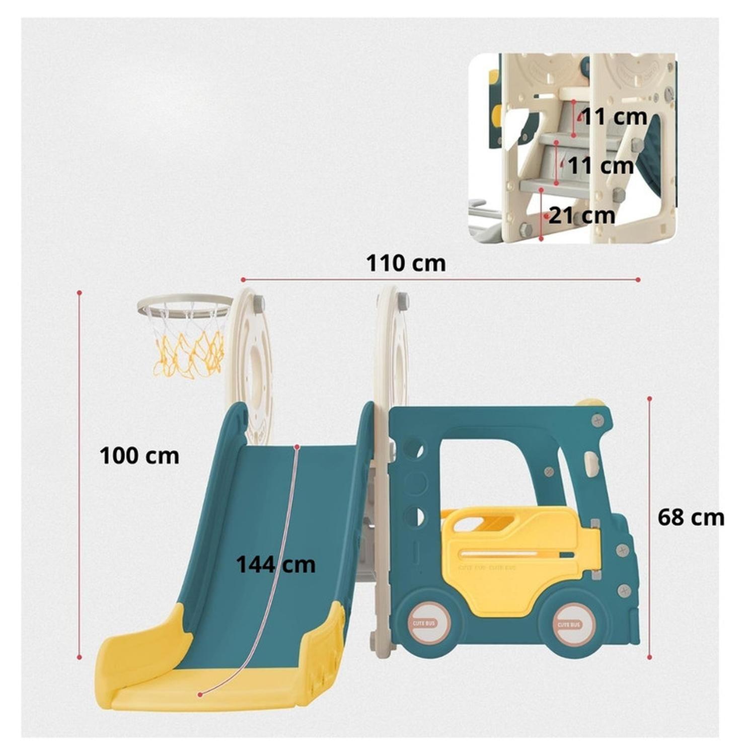 Juego Resbalin Tobogan Casa Club De Juegos Smile Bus-8