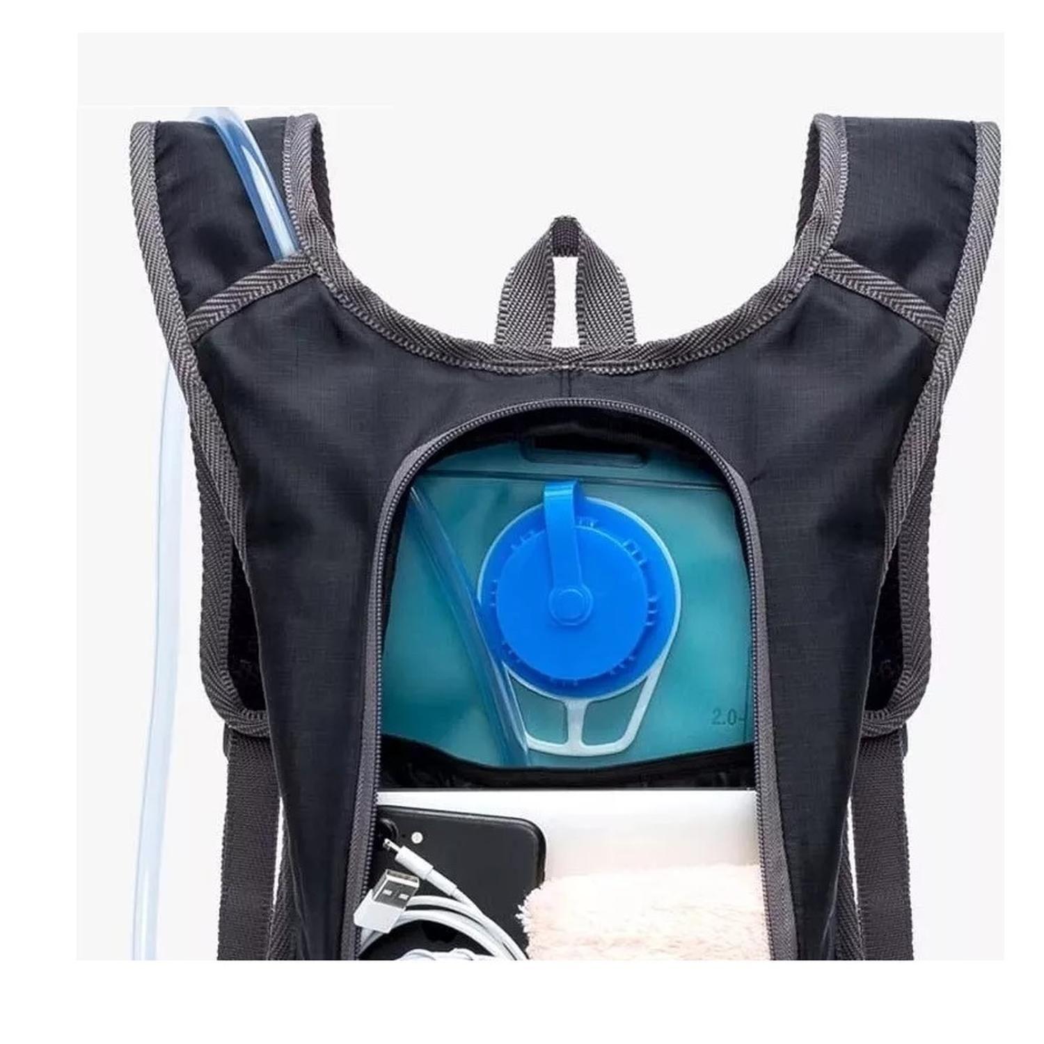 Mochila Hidratacion + Bolsa de Agua 2L. Rosada-3