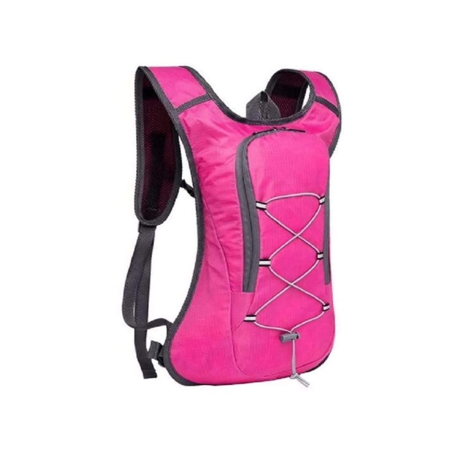 Mochila Hidratacion + Bolsa de Agua 2L. Rosada-0