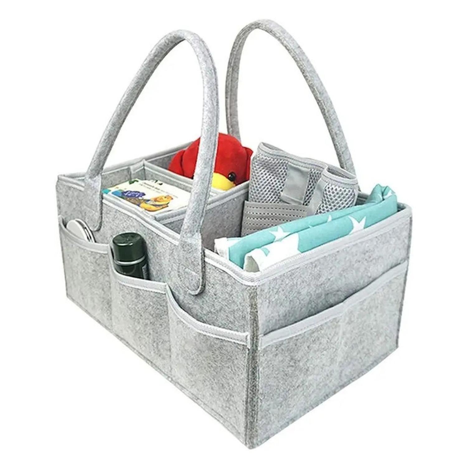 Organizador De Pañales Deluxe Para Mudador Gris-1