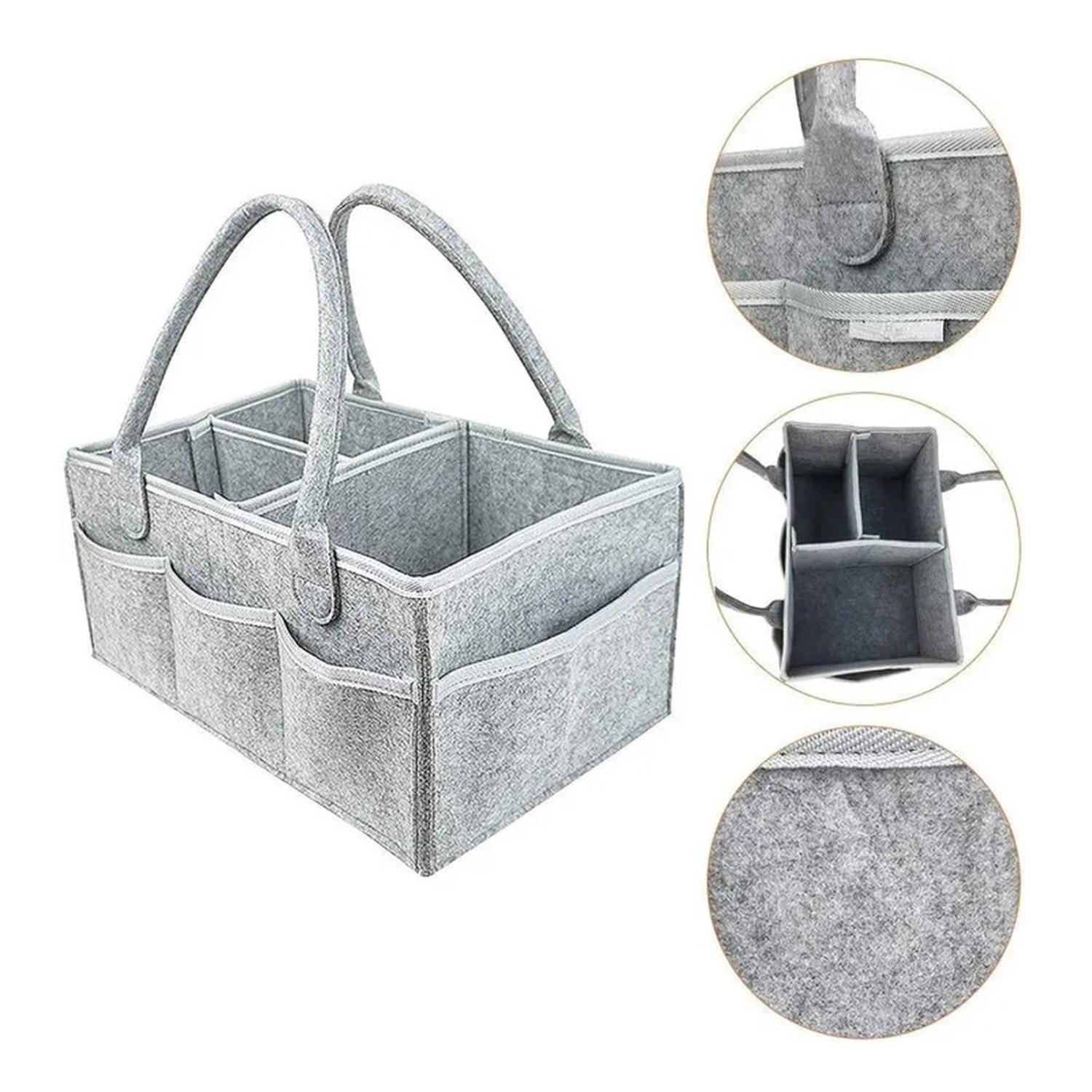 Organizador De Pañales Deluxe Para Mudador Gris-2