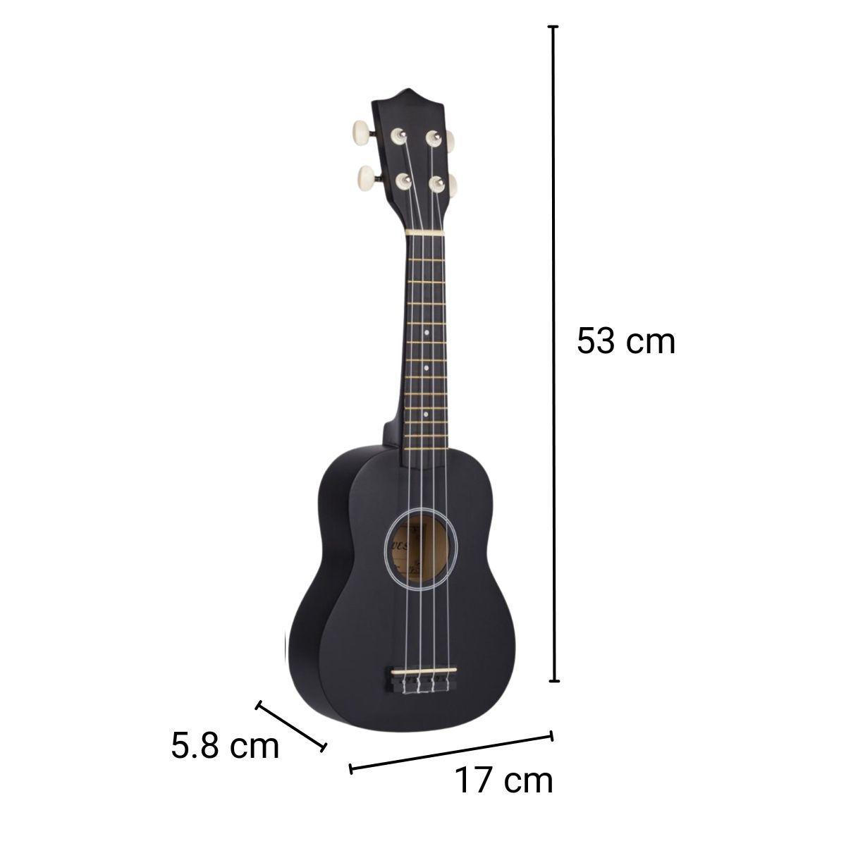 Ukelele 21". Incluye Funda. Color Negro-3