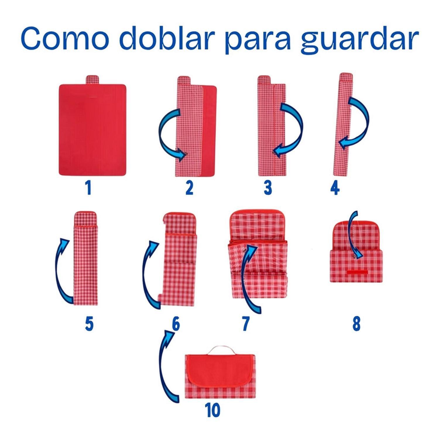 Manta Picnic Impermeable Hojas Azules 150X180 Camping Playa-9