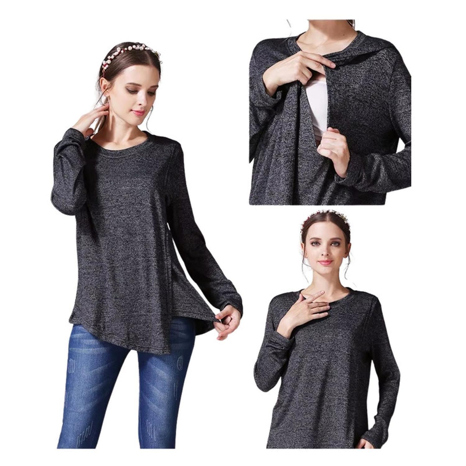 Polera Lactancia Maternidad Manga Larga Mari-5