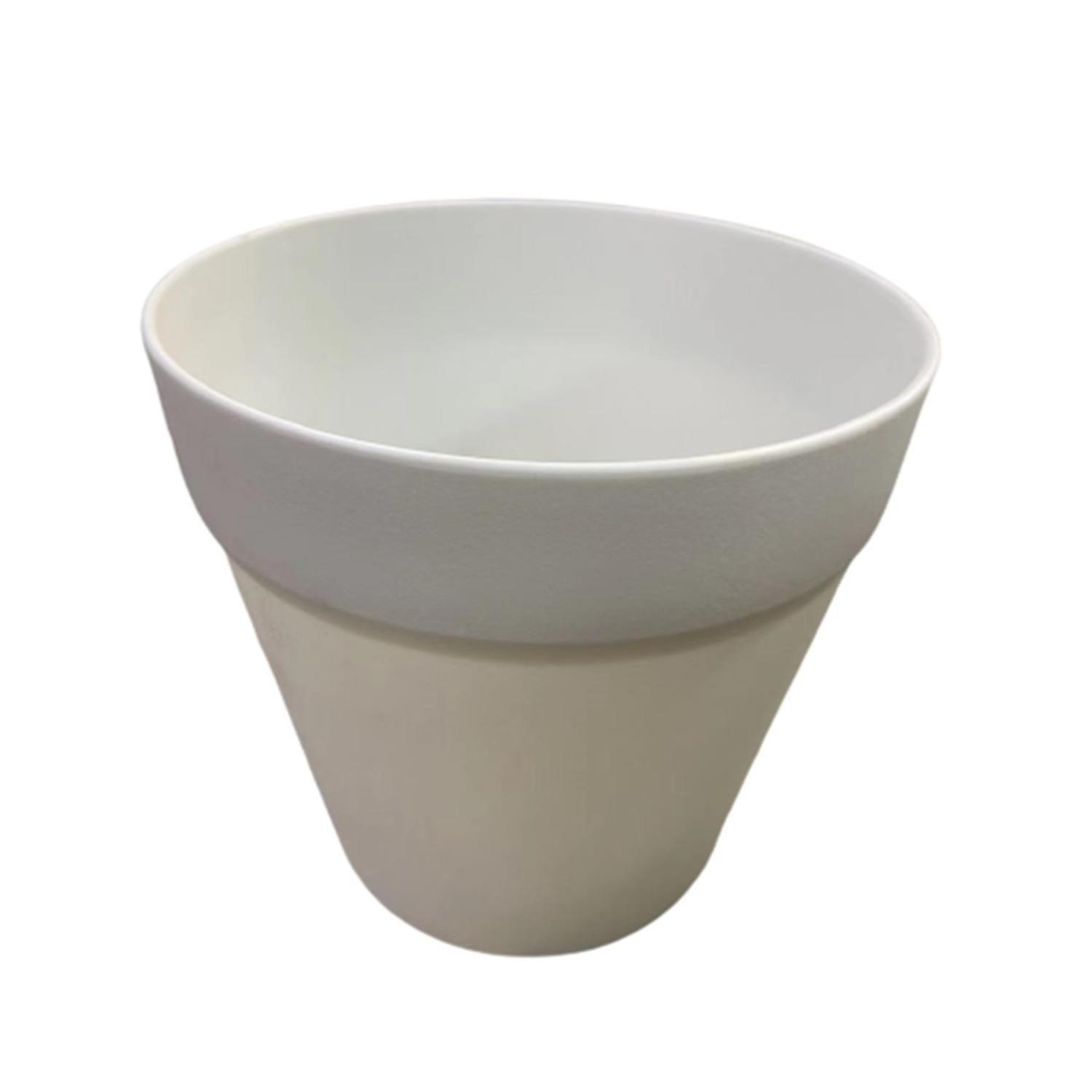 Maceteros Plásticos Color Blanco. D15 x A13 cm.-0