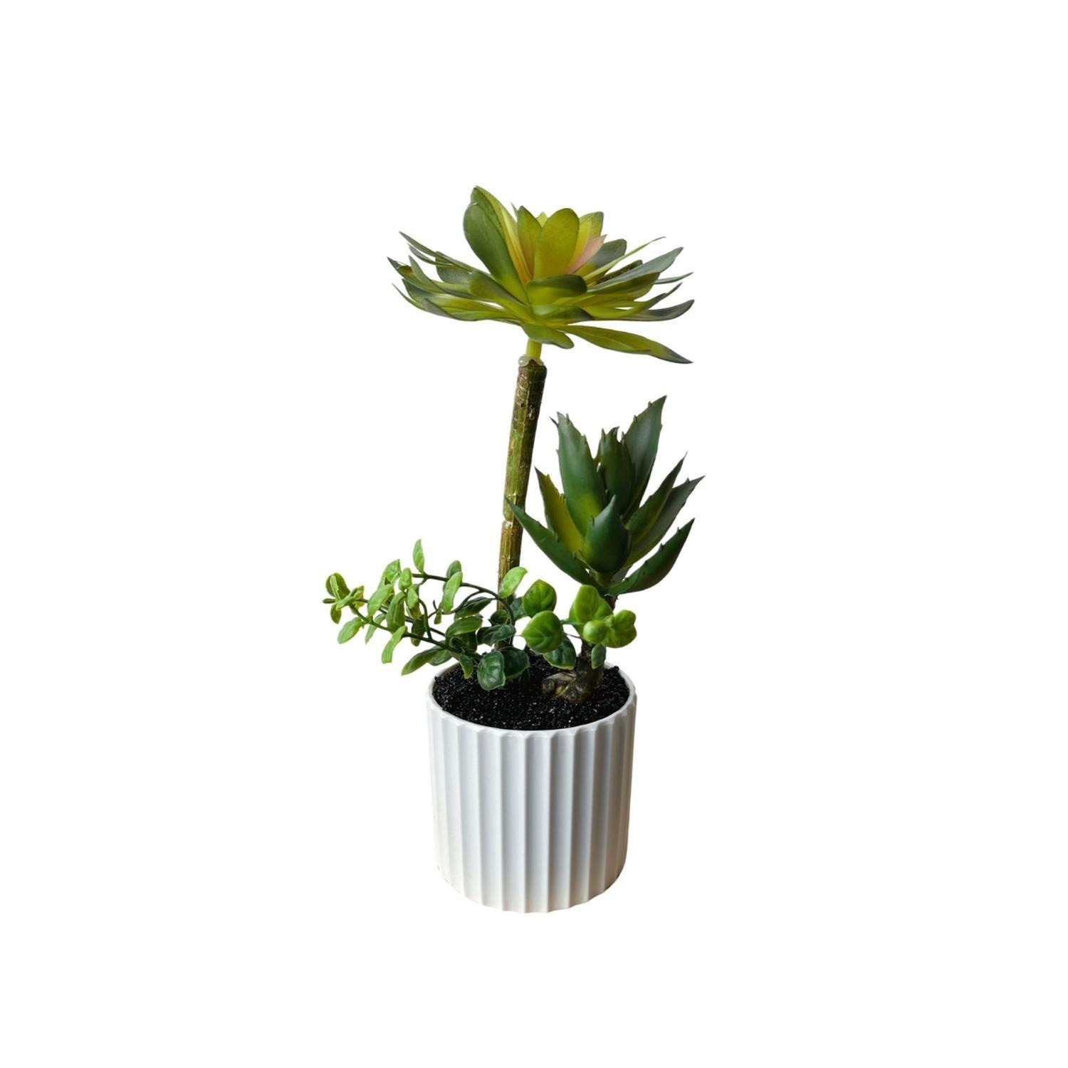 Mini Suculentas Decorativas Artificiales Con Macetero 3 Uni.-2
