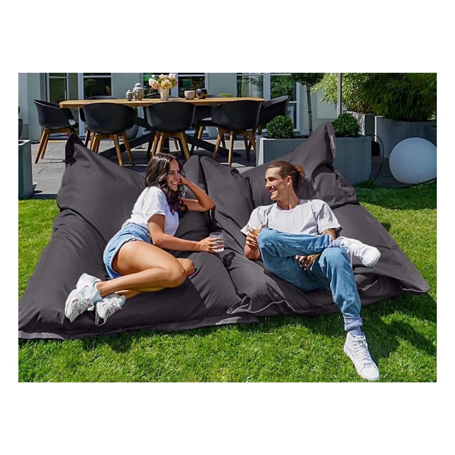 Cojin Gigante Impermeable Puff 600D 180X140 Cm Gris-3