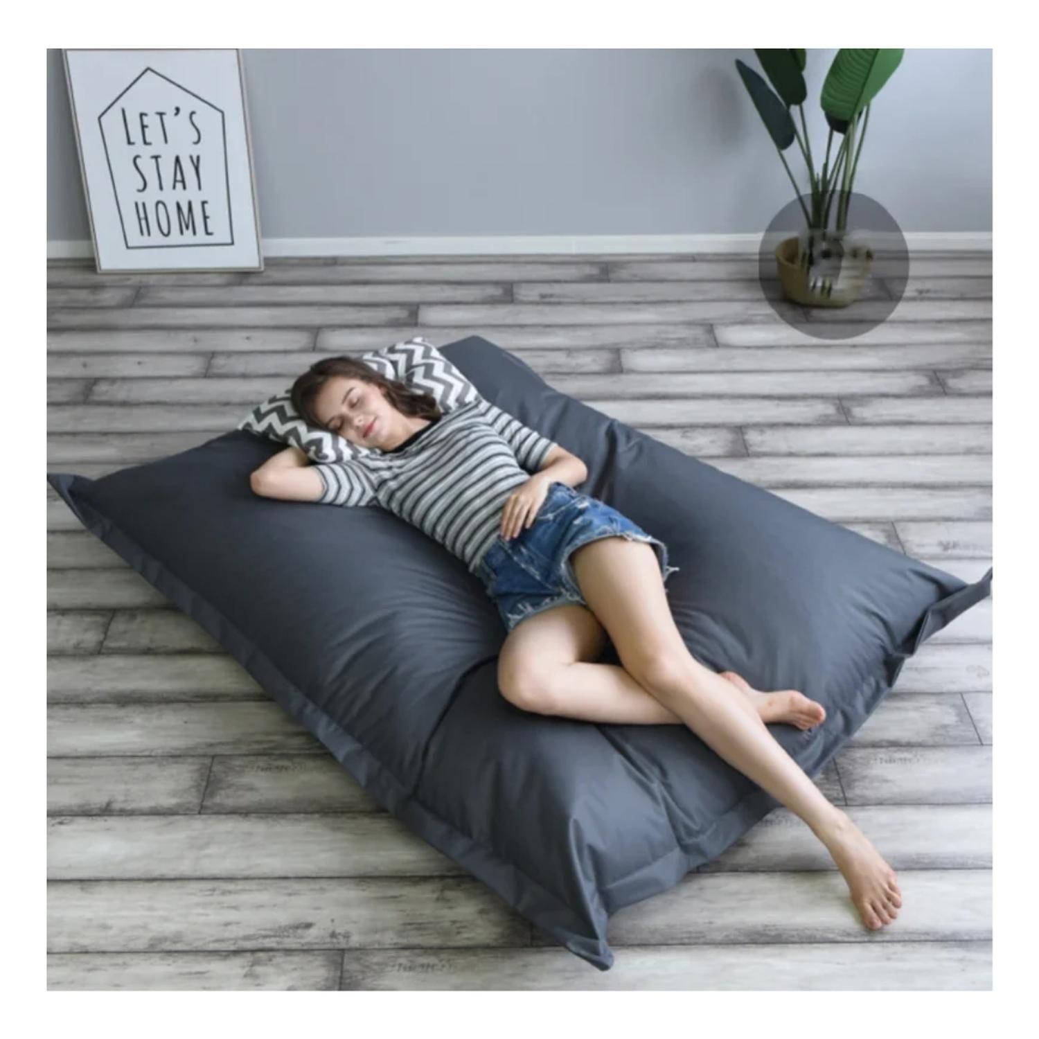Cojin Gigante Impermeable Puff 600D 180X140 Cm Gris-7