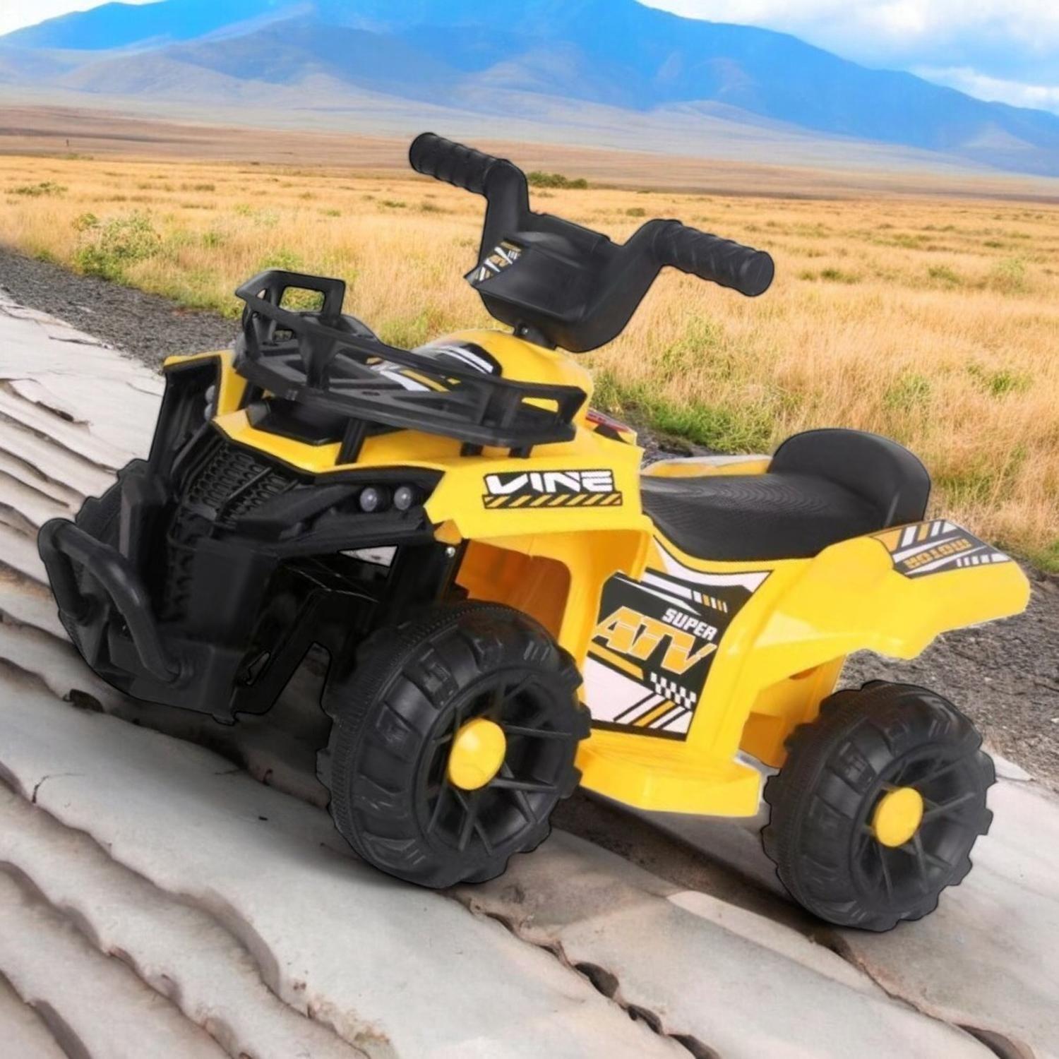 Moto Electrica Bateria Auto Niño Luz Y Sonido Amarilla Tj66-4