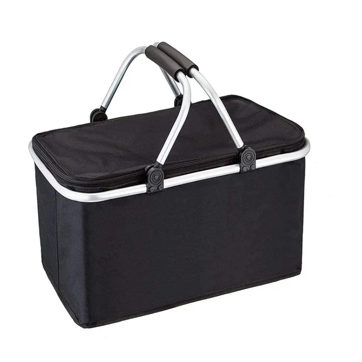 Bolso Termico Plegable Negro Cooler Canasta Picnic-0