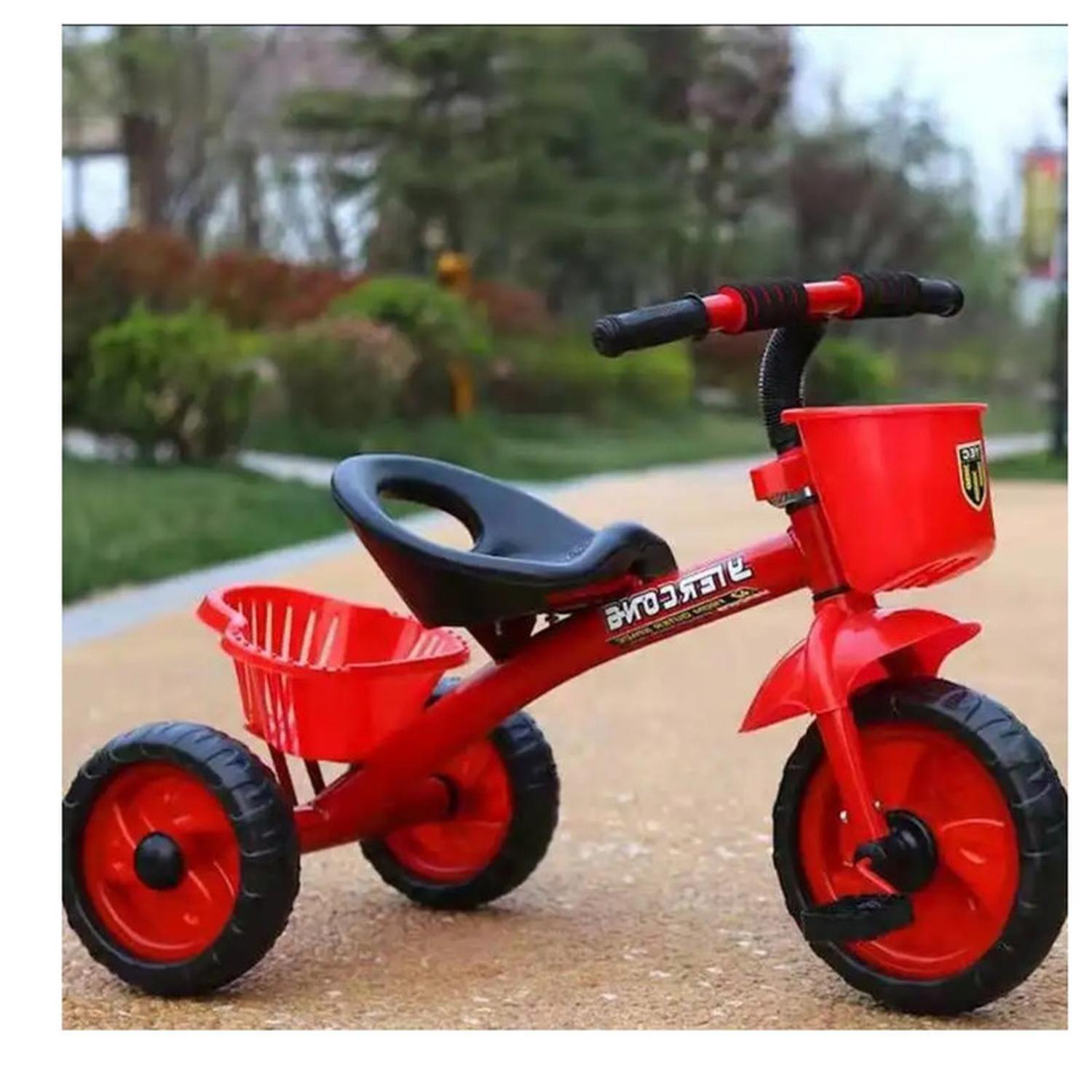 Triciclo Infantil Bici Con Canastos y Cintas Rojo-2
