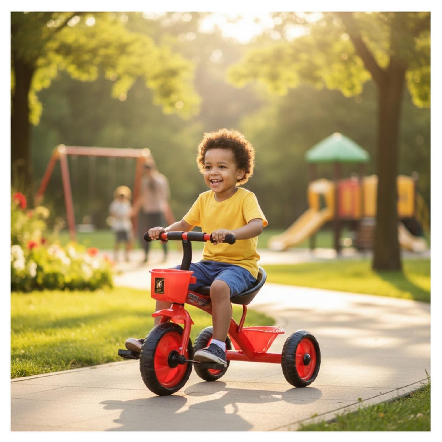Triciclo Infantil Bici Con Canastos y Cintas Rojo-3