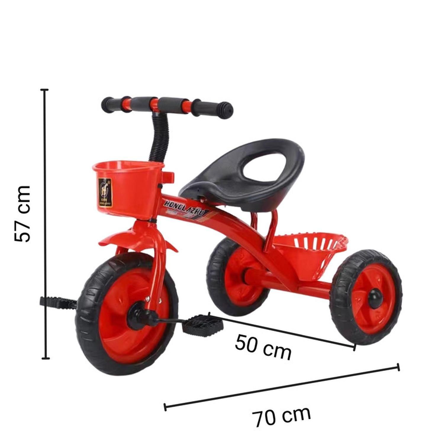 Triciclo Infantil Bici Con Canastos y Cintas Rojo-5