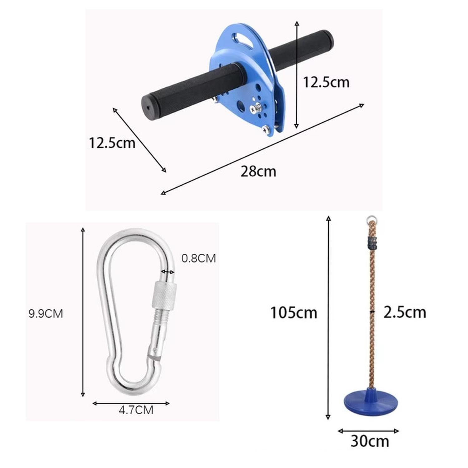 Tirolesa 30m Con Freno Juego Zipline Kit Tirolina Canopy-7