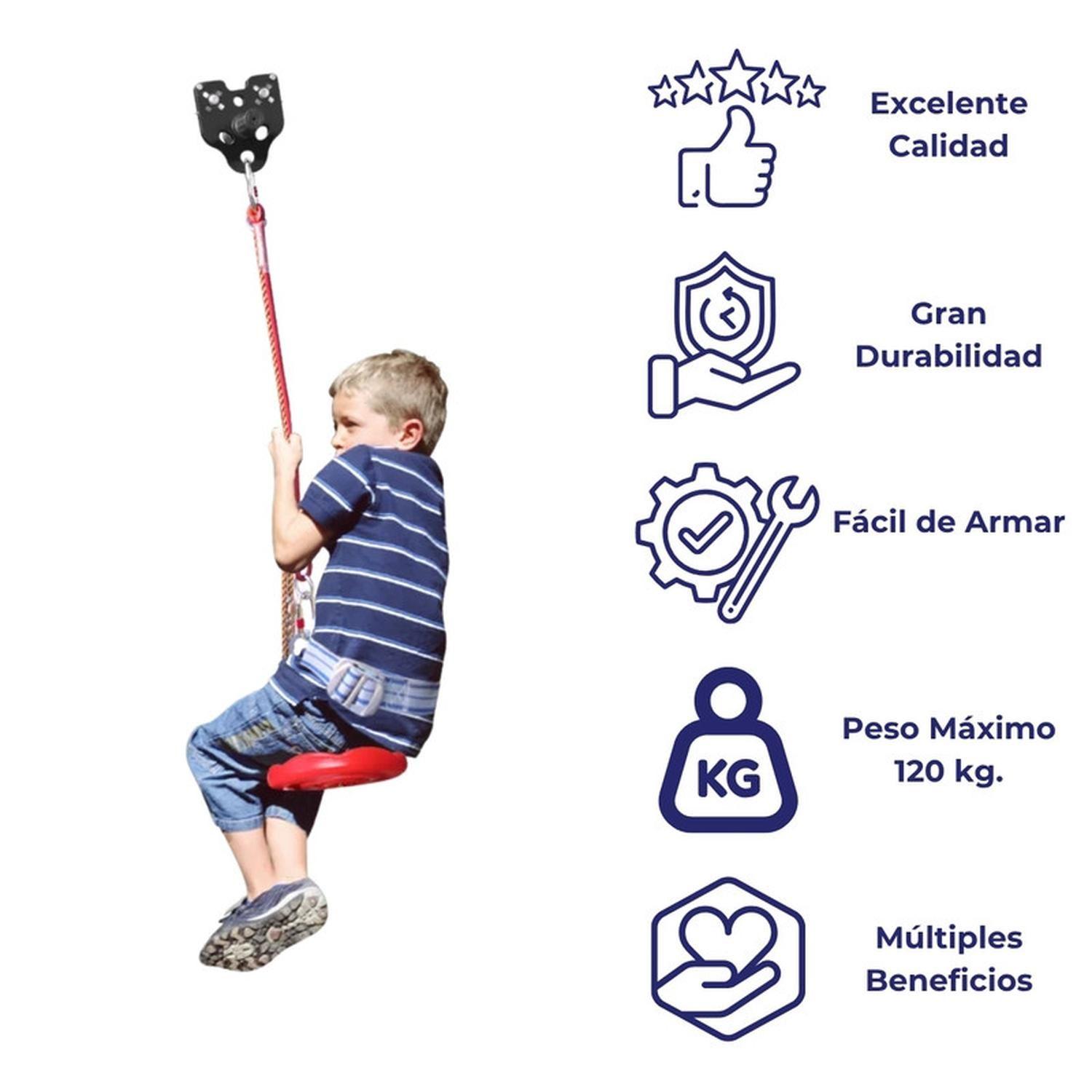 Tirolesa 30m Con Freno Juego Zipline Kit Tirolina Canopy-5