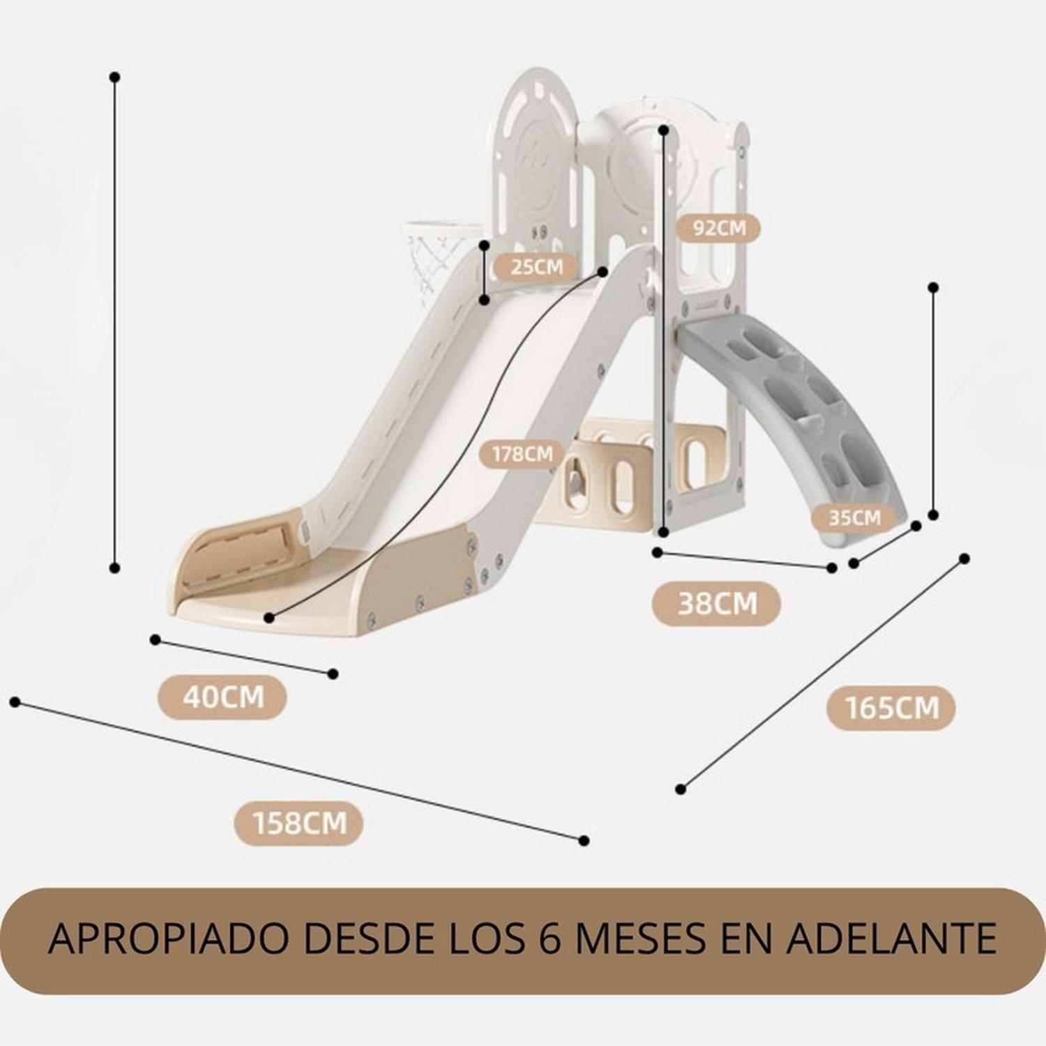 Juego Resbalin Infantil + Escalada Tobogan Torre Rojo-3
