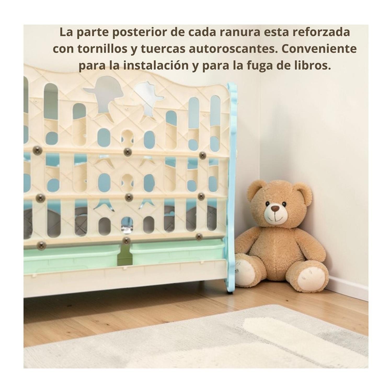 Biblioteca Infantil Estante Organizador Libros Con Cajones-6