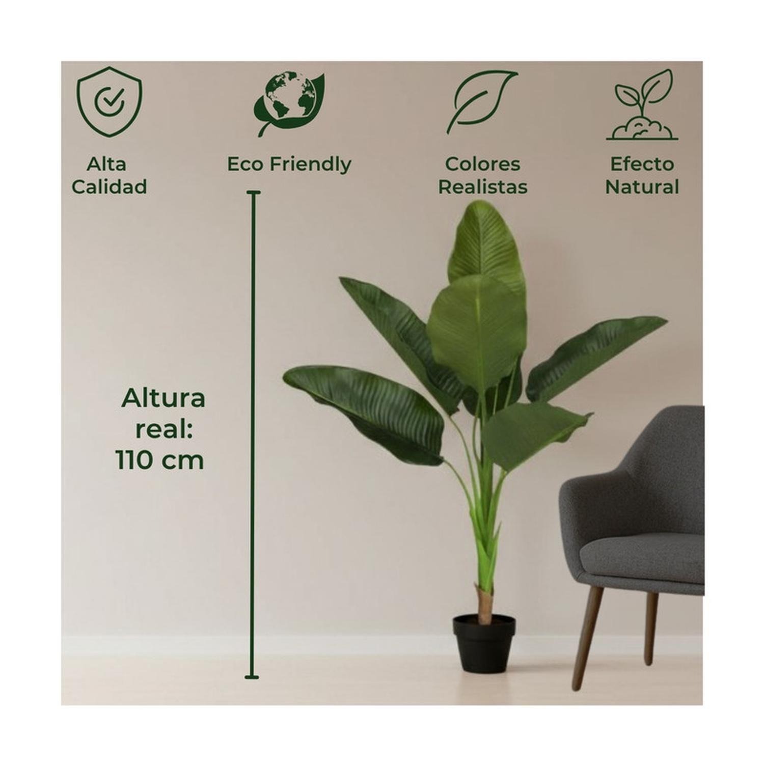 Planta Artificial Ave Del Paraíso Strelitzia 110 Cm-3