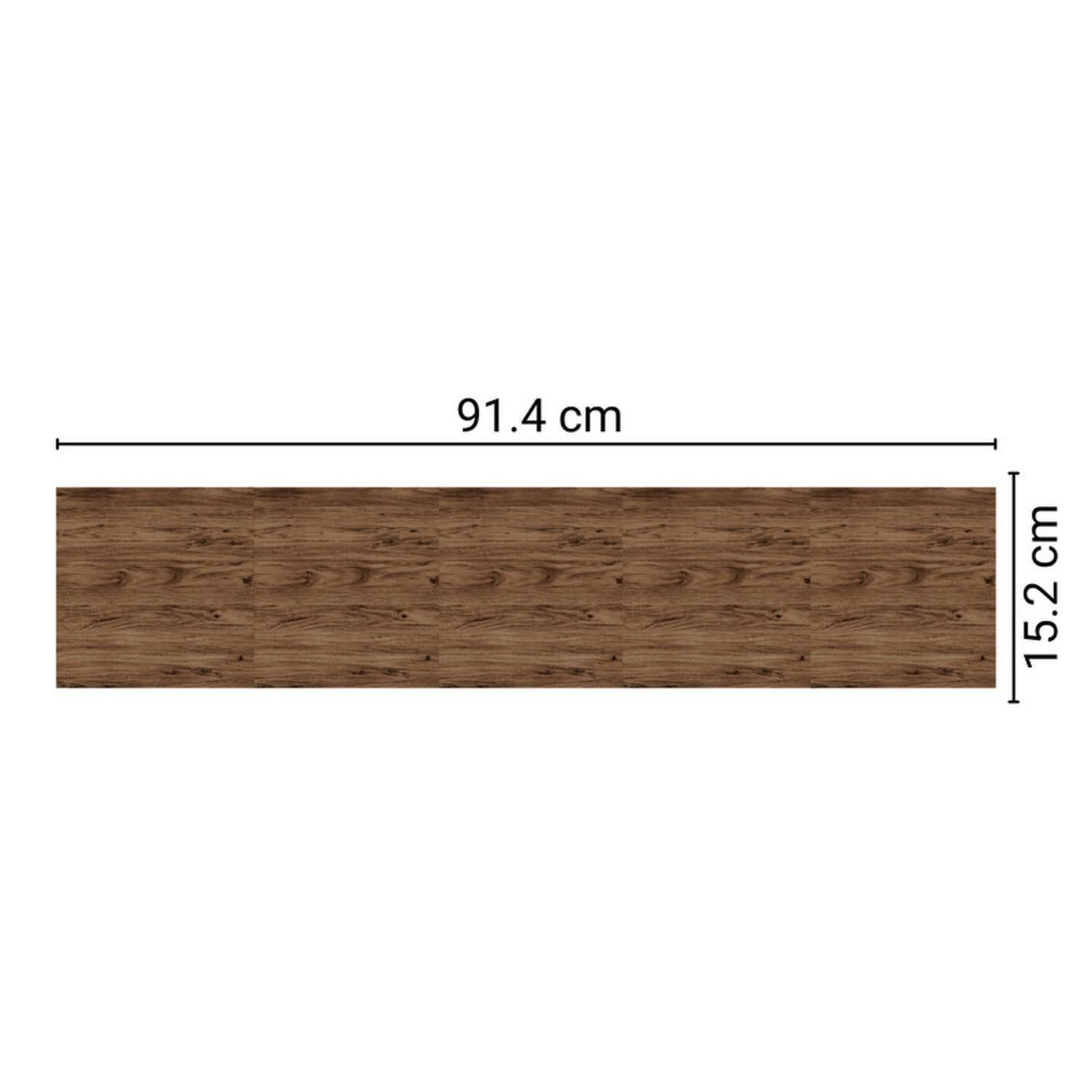 Piso Vinílico Adhesivo Símil Madera 91,4x15,2 Nogal Chocolat-4