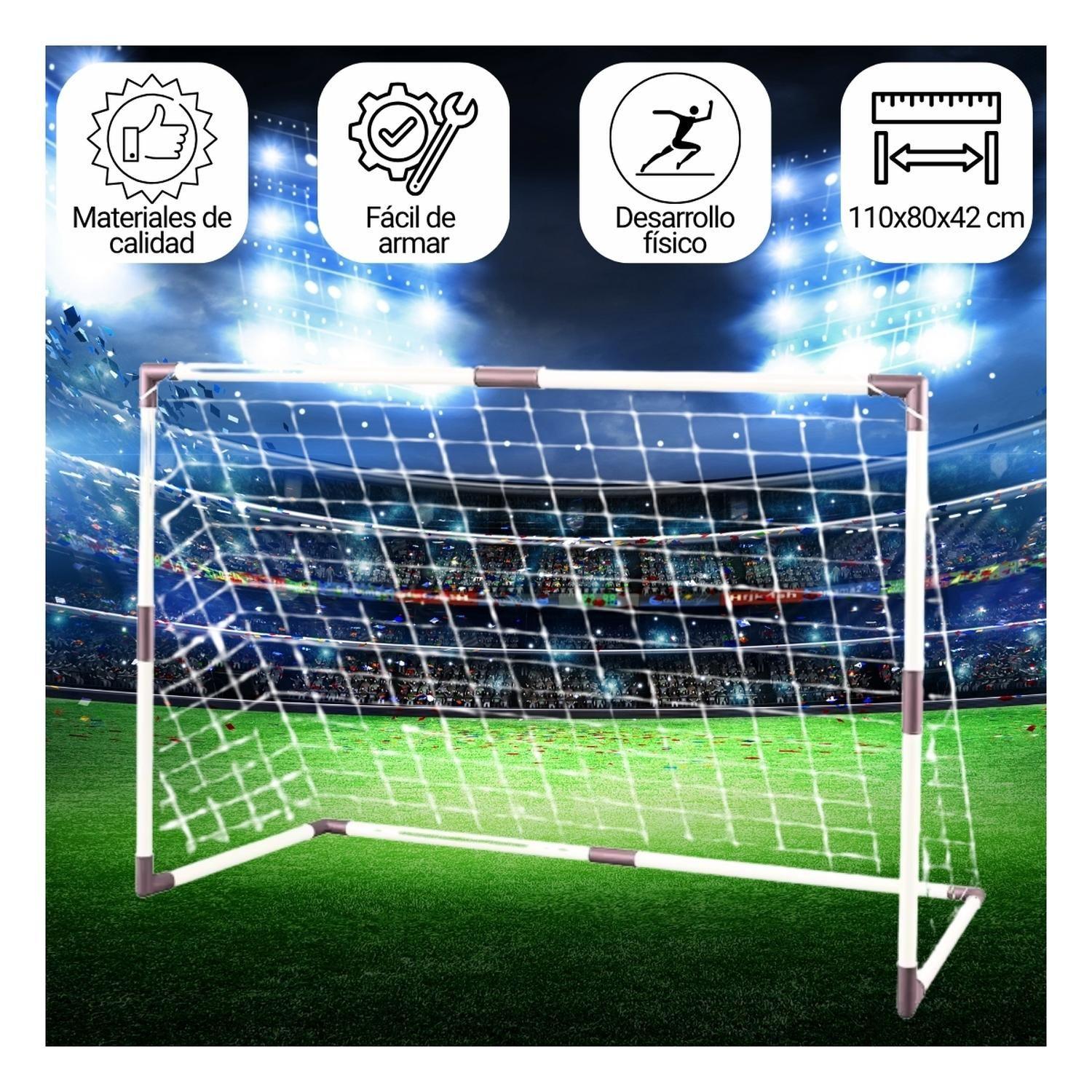 Arco Futbol Niño Pelota+Red+Bombin 110X80Cm.-4