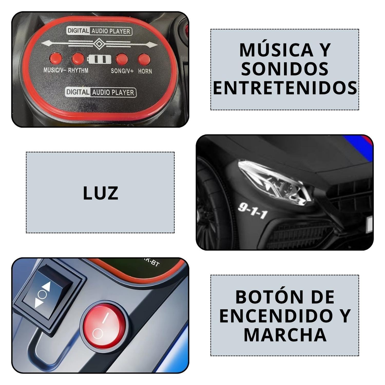 Auto Electrico Policia Infantil A Batería-4