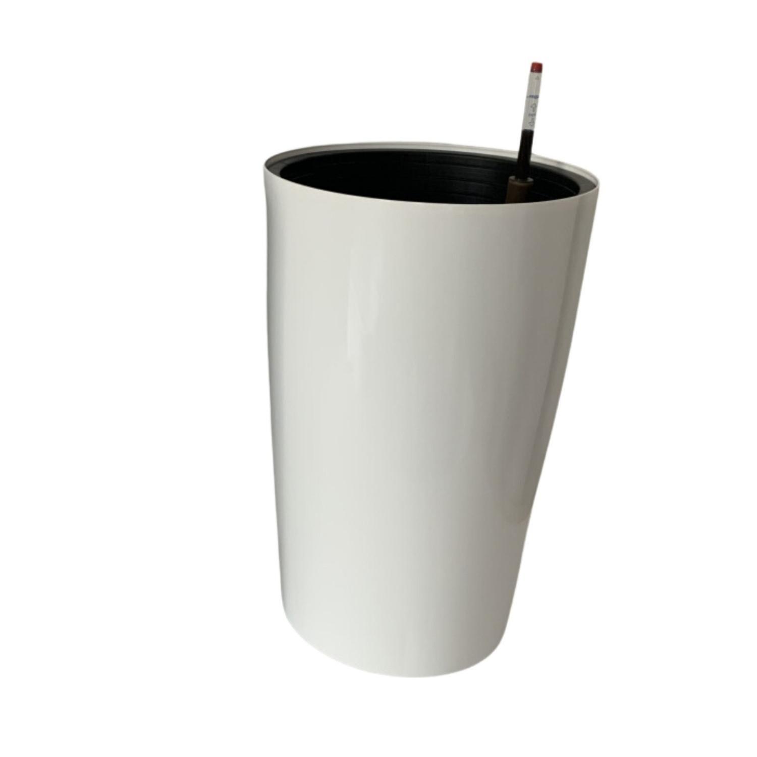 Macetero Autorregante Grande. Simil Piedra. 60X39X39 Blanco-3