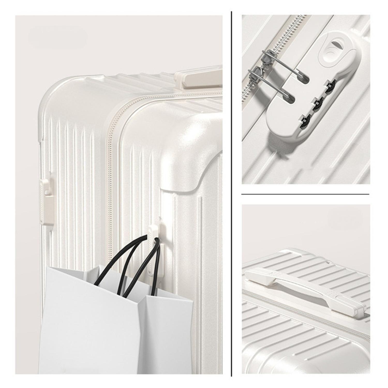 Maleta Tapa Dura Moderna 57x35x23 cm Porta Vaso USB Blanca-7