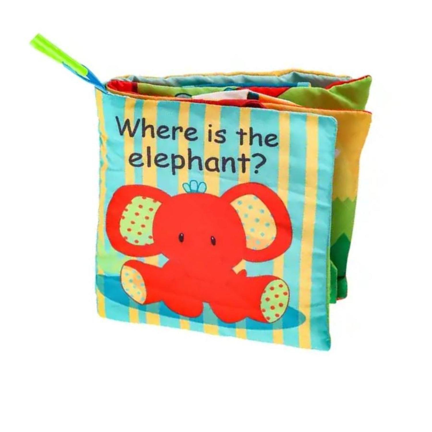 Libro Sensorial Estimulacion Con Colas 3D Tela Elefante-0