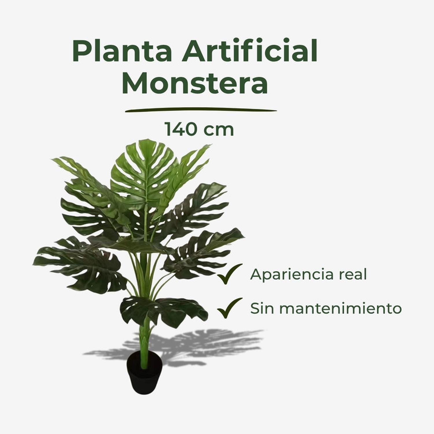 Planta Artificial Monstera Hoja Grande 140 cm-2