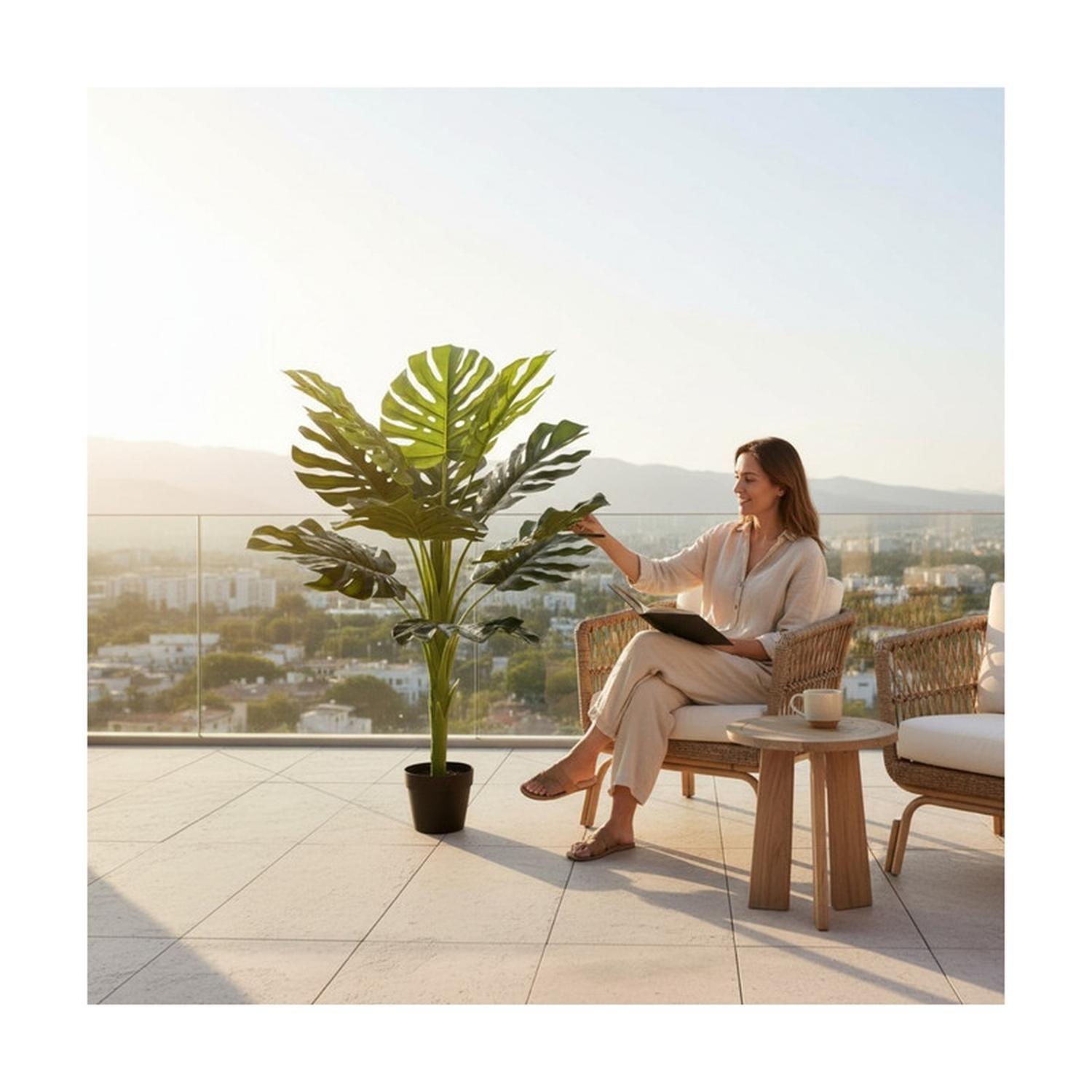 Planta Artificial Monstera Hoja Grande 140 cm-6