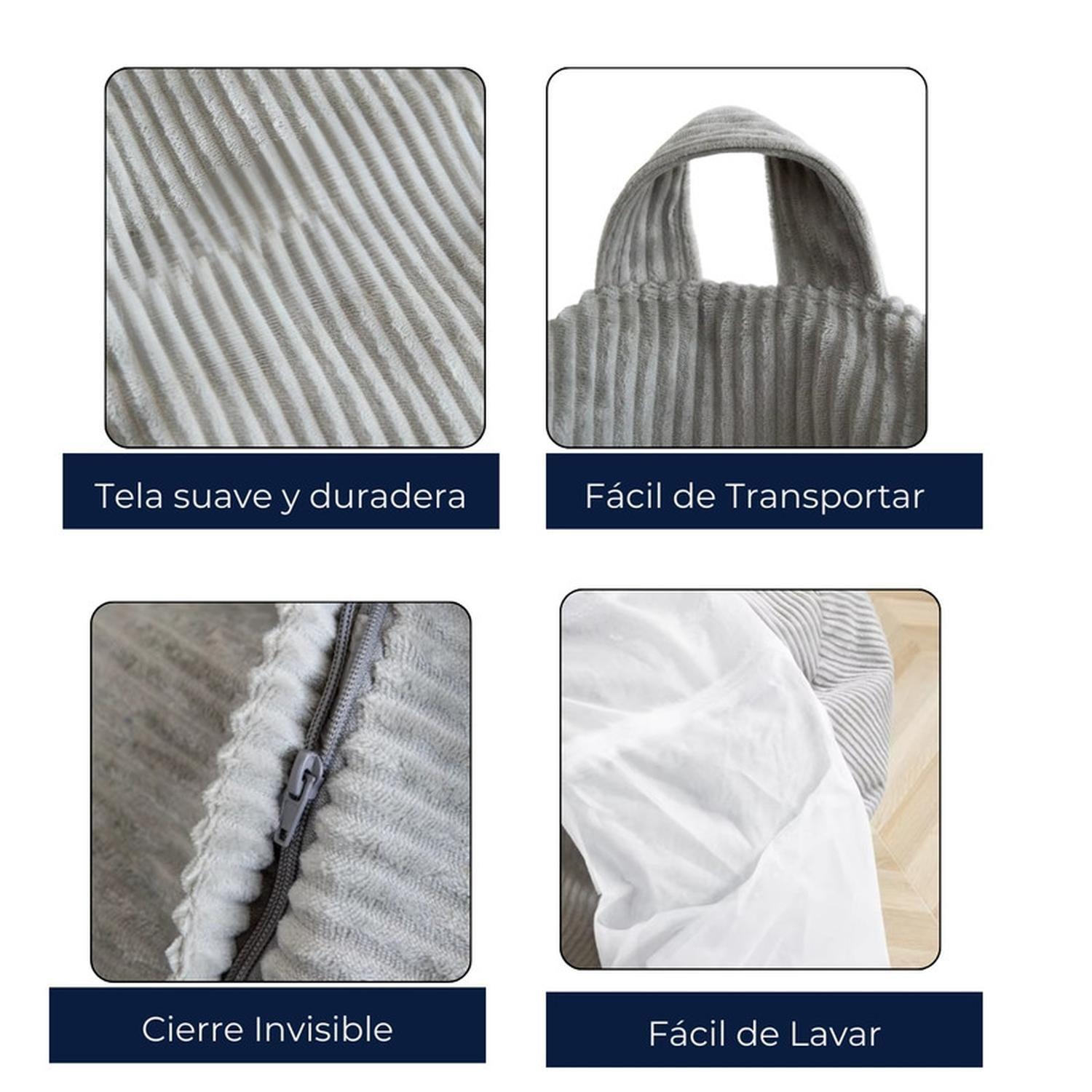 Puff Pera Cotele 90X110 Cm Gris-2
