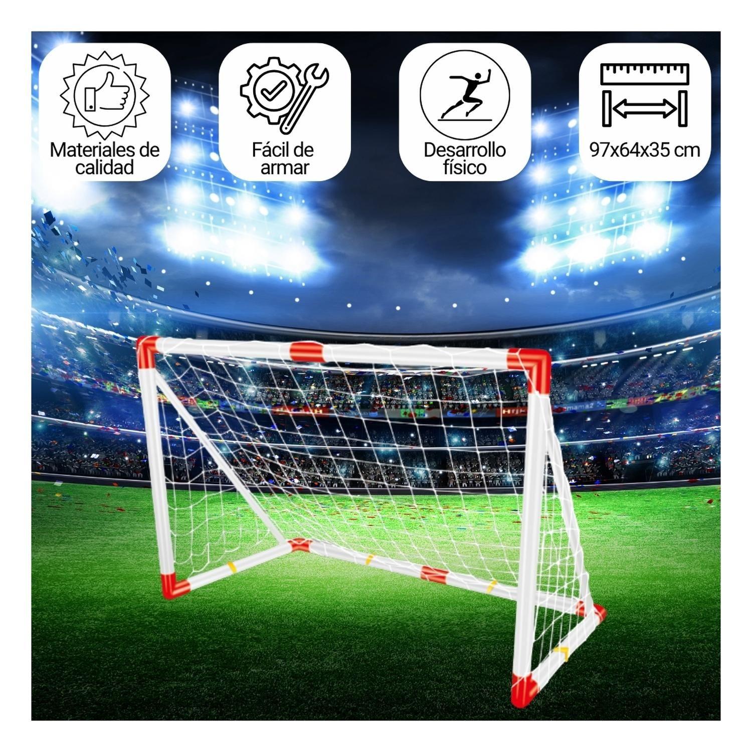 Arco Futbol Niño Red+Bombin+Pelota 97X64Cm.-2