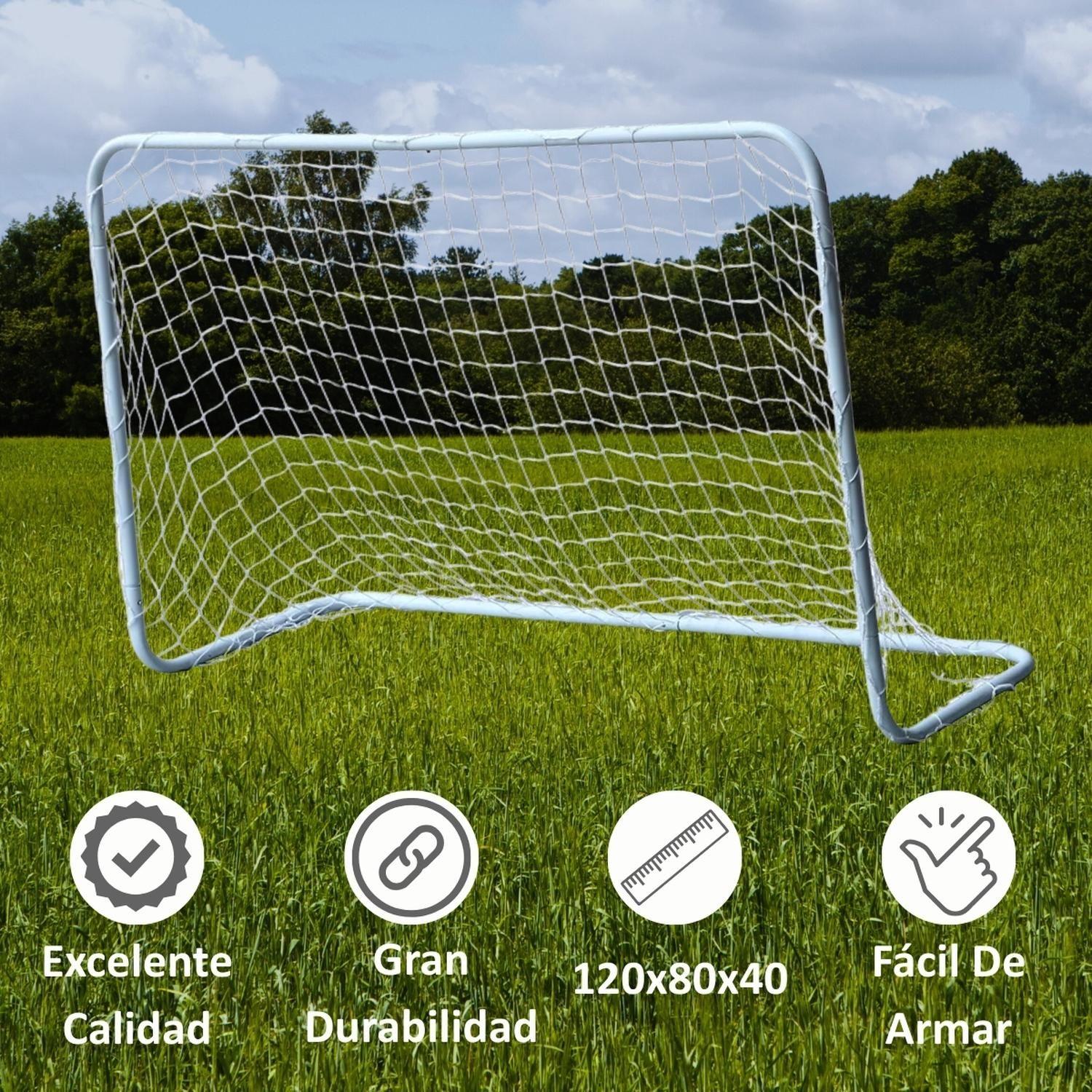 Arco De Futbol Metalico 120X80+ Red Desarmable Niños-2