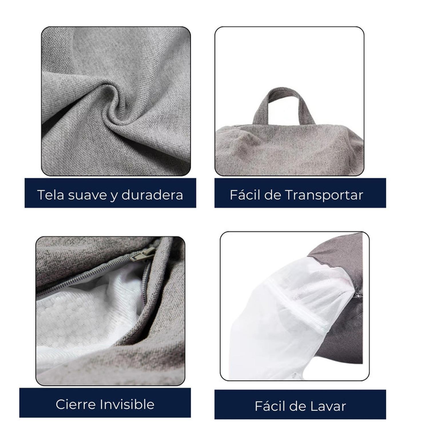 Puff Pera Símil Lino. 100 X 120 Cm. Gris-2