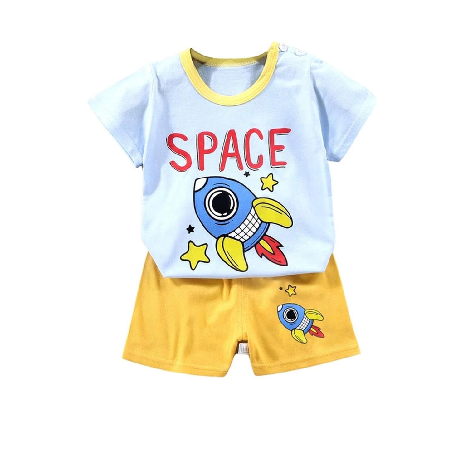 Pijama Niño Algodon Manga Corta Short Space-0