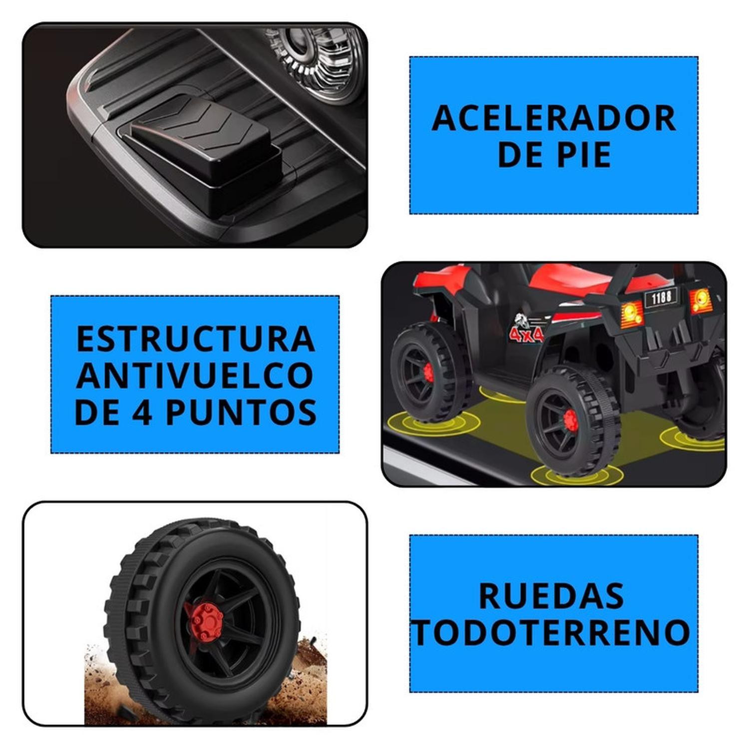 Cuatrimoto Auto Electrico Infantil Luz Sonido Bateria Blue-2